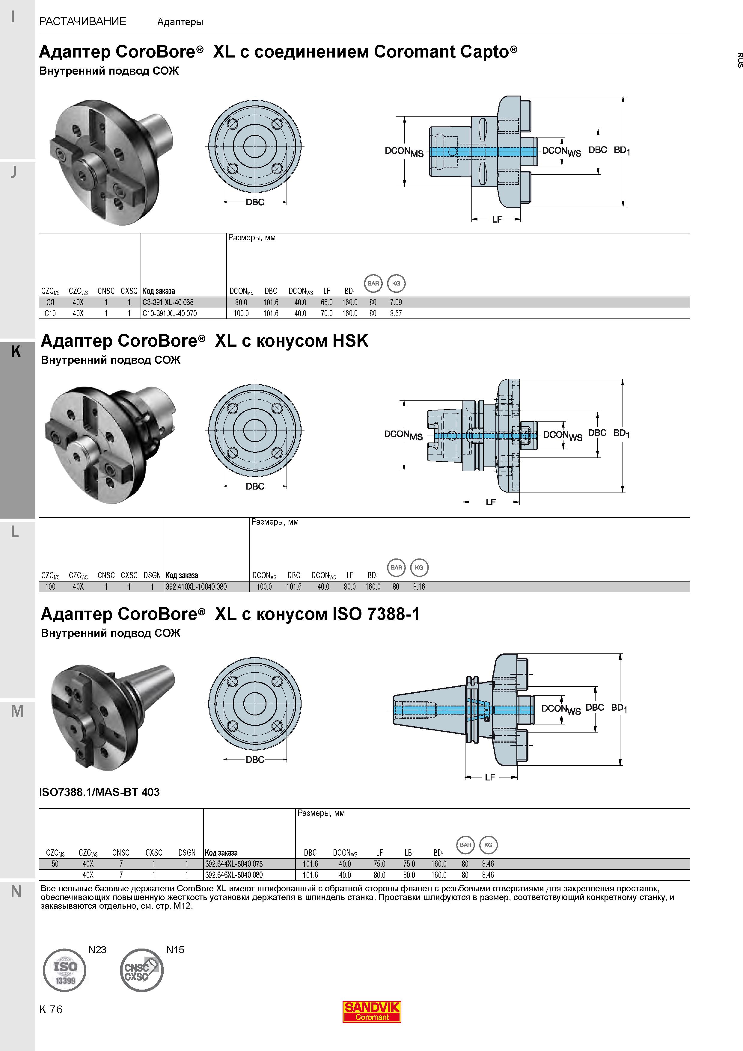 330  Каталог SANDVIK COROMANT 2020 Фрезы и сверла с СМП Расточной инструмент Принадлежности и оснастка для станков Стр. K76