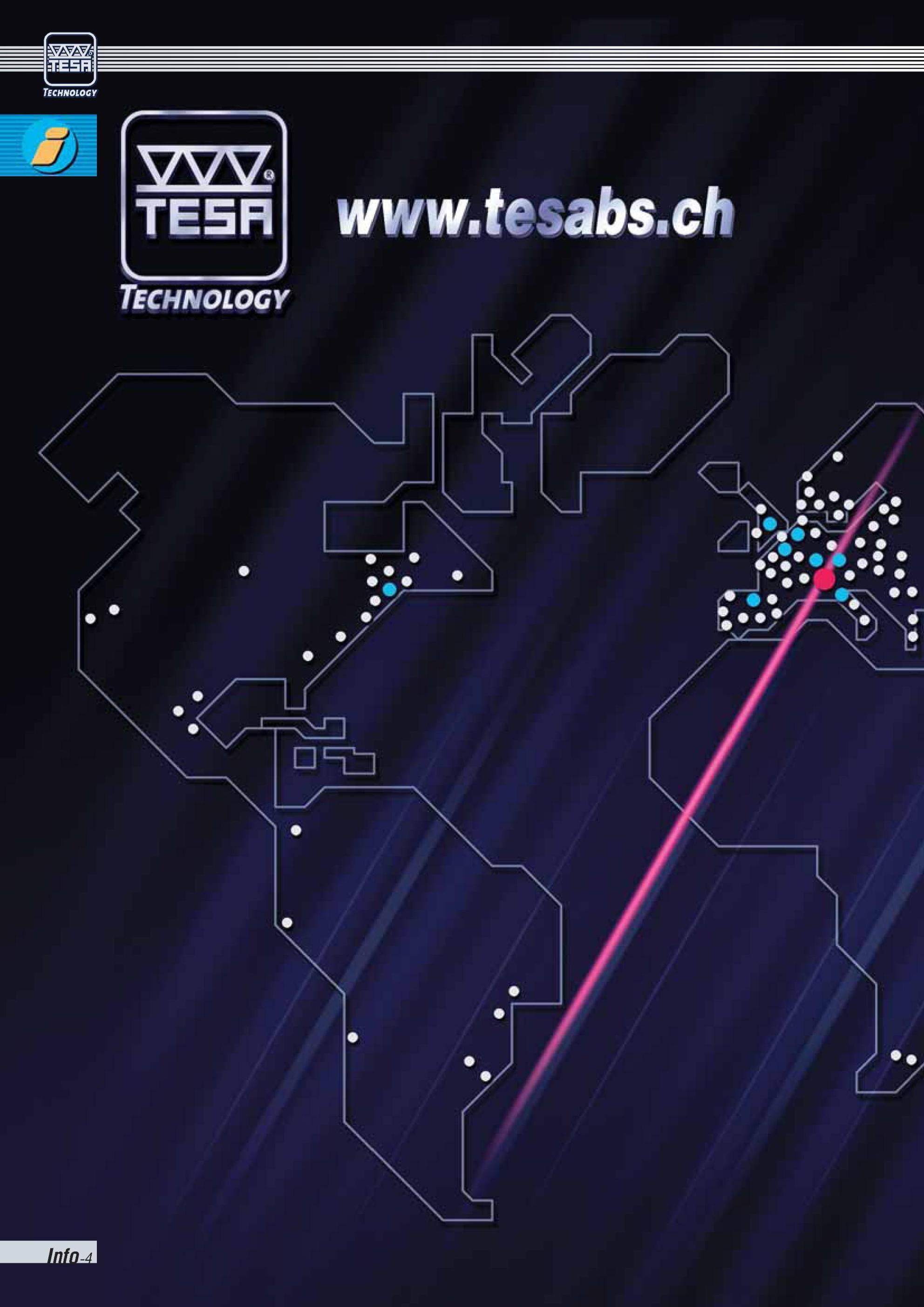 5 Контрольно-измерительные приборы TESA (Швейцария) для линейно-угловых измерений Лист инструментального каталога Каталог TESA 2010 Контрольно-измерительный инструмент для линейно-угловых измерений Стр. Info-4