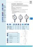 128 DIAL GAUGES ANALOGUE TESA EN ISO 463 Factory standard or without dial lock for standard models 001 mm Full-metal dial casing Mounting shank and plunge Каталог TESA 2014 Контрольно-измерительный инструмент и оборудование Стр. F-11 ENG