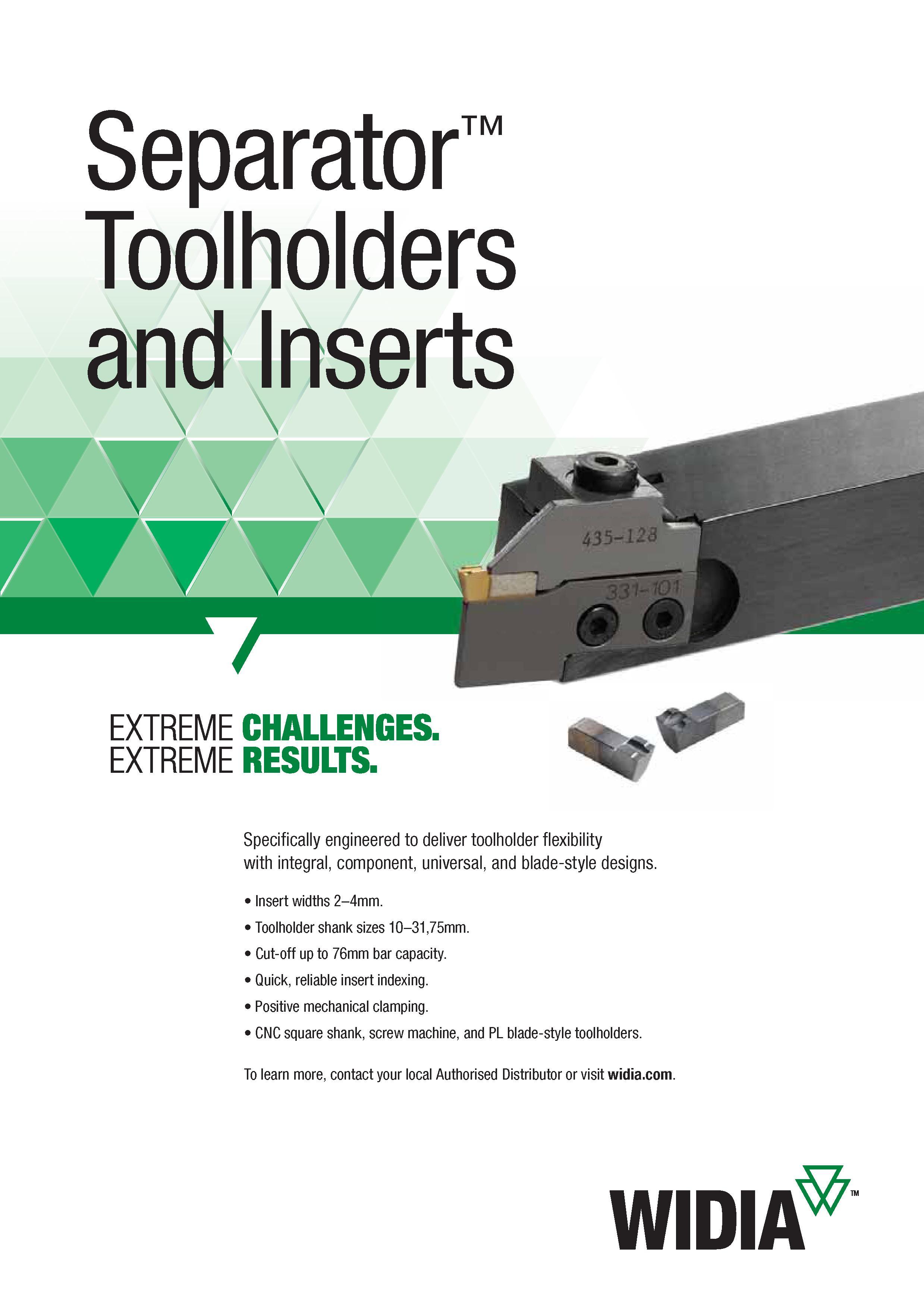 325 Specifically engineered to deliver toolholder flexibility with integral, component, universal, and blade-style designs Insert widths 2-4mm Toolhold Каталог WIDIA 2017 Металлорежущий инструмент Стационарный и вращающийся для металлообрабатывающих станков и оборудования Стр. C85 ENG