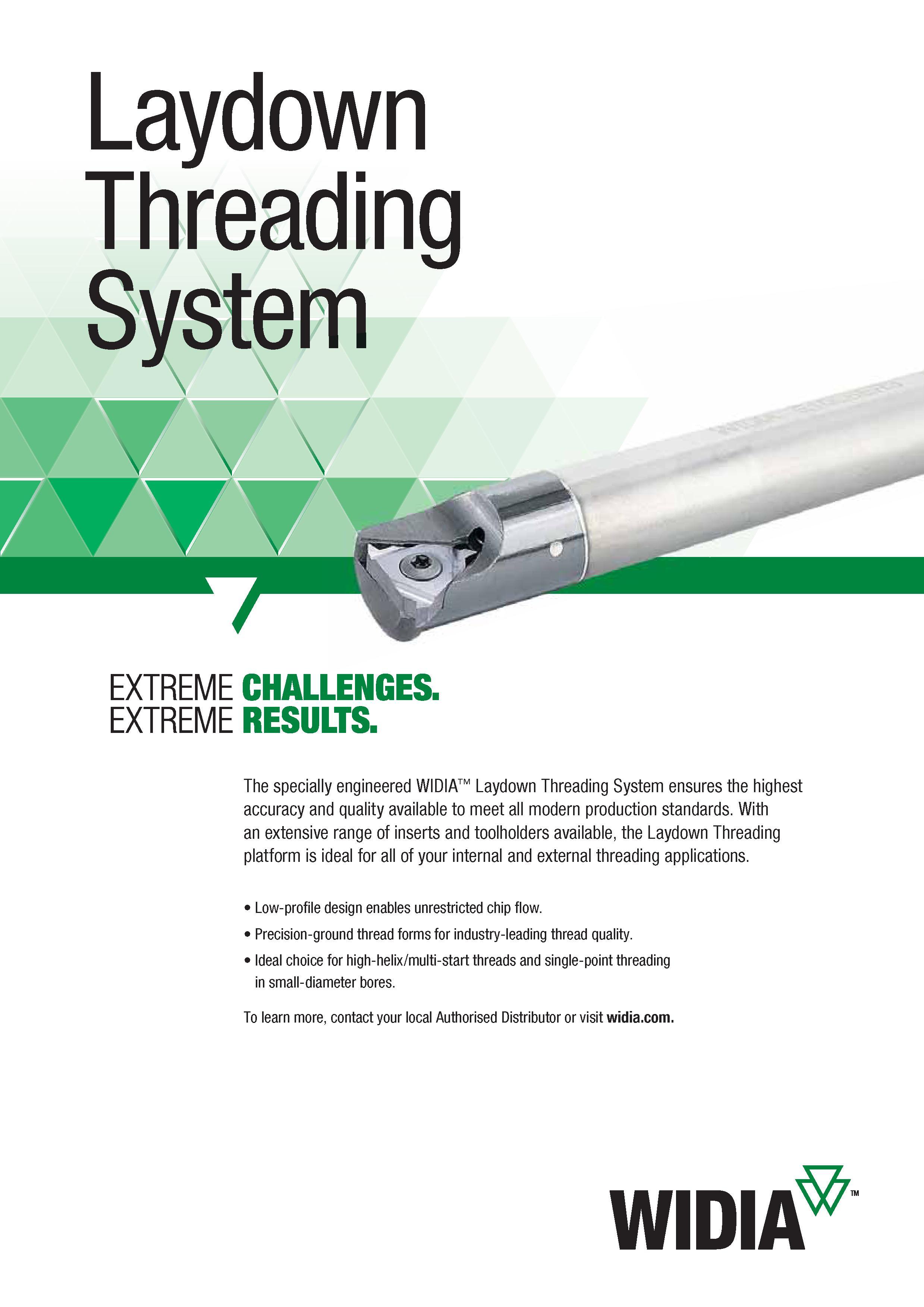 695 The specially engineered Widia Laydown Threading System ensures the highest accuracy and quality available to meet all modern production standards Каталог WIDIA 2017 Металлорежущий инструмент Стационарный и вращающийся для металлообрабатывающих станков и оборудования Стр. F97 ENG