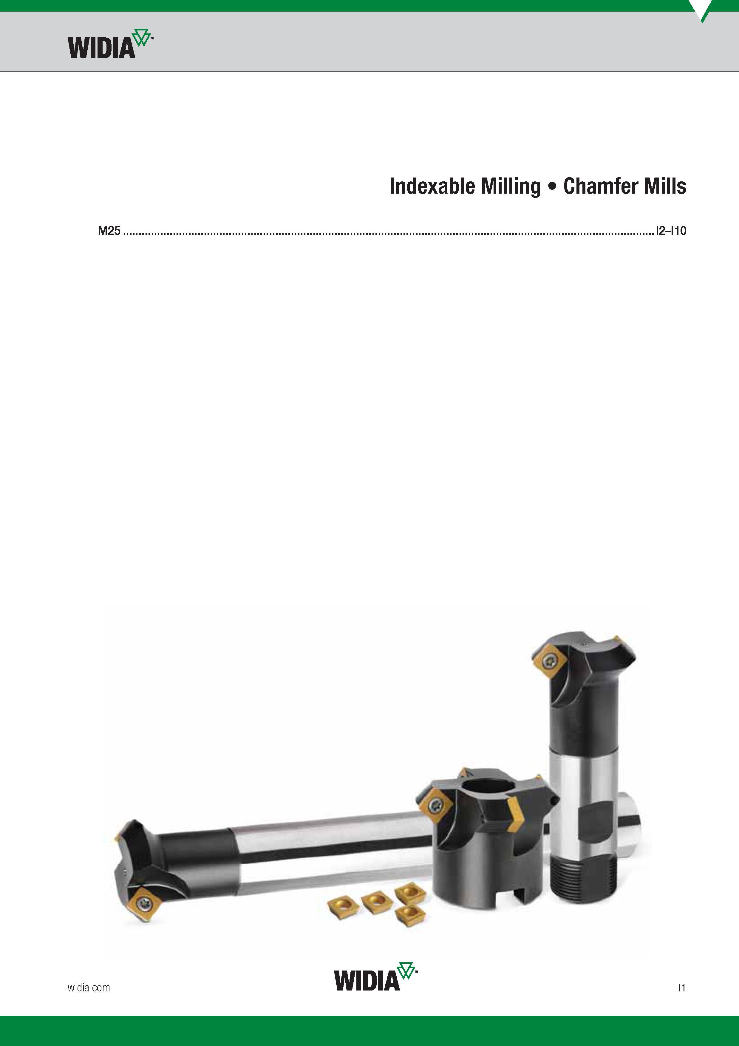 797 Indexable Milling Chamfer Mills Widia Каталог WIDIA 2017 Металлорежущий инструмент Стационарный и вращающийся для металлообрабатывающих станков и оборудования Стр. I1 ENG