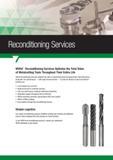 1058 Reconditioning Services Widia Optimise the Total Value of Metalcutting Tools Throughout Their Entire Life Widia Reconditioning Services optimise th Каталог WIDIA 2017 Металлорежущий инструмент Стационарный и вращающийся для металлообрабатывающих станков и оборудования Стр.  ENG