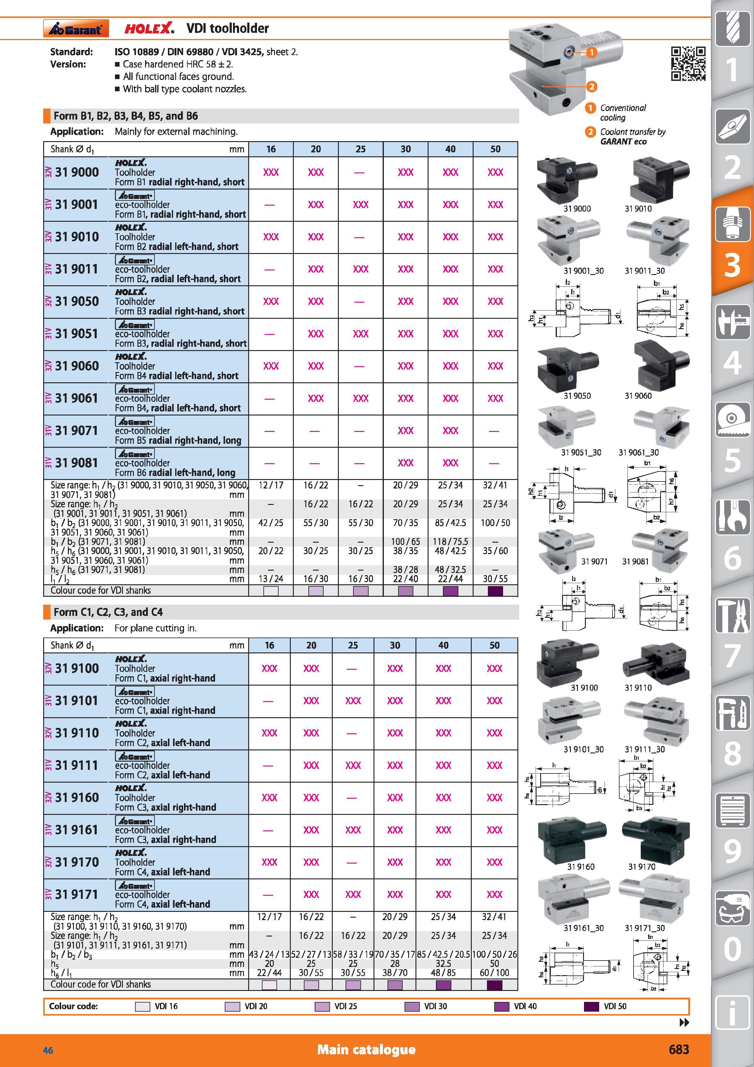 683 Garant HOLEX VDI toolholder Standard Version ISO 10889 / DIN 69880 / VDI 3425, sheet 2 Case hardened HRC 58 ±2 All functional faces ground With b Каталог HOFFMANN GROUP 2015 Инструмент режущий слесарный измерительный абразивный Оборудование Комплексные поставки для промышленных предприятий Стр. 683 ENG