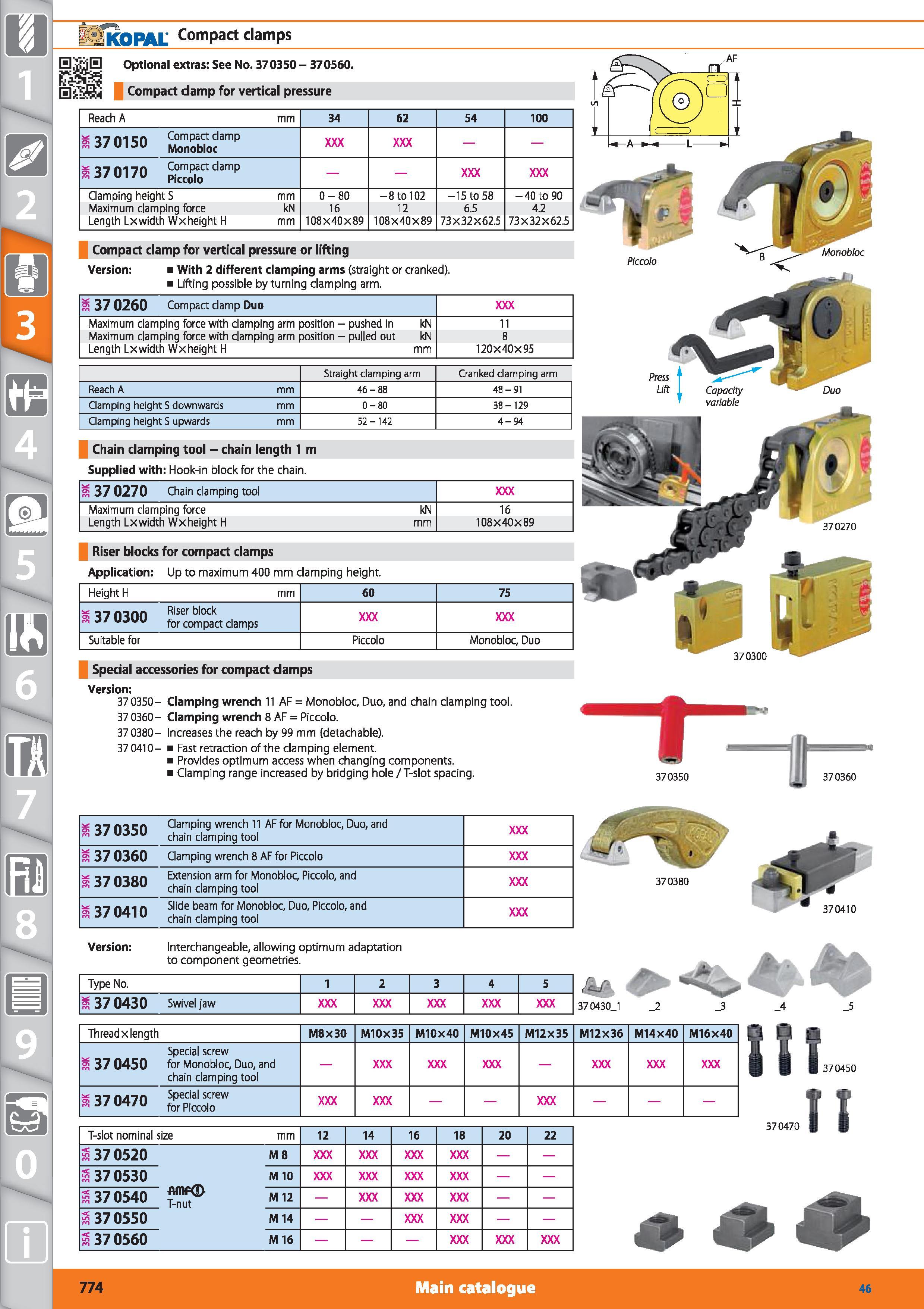 774 KOPAL Compact damps HjvrjH Optional extras See No 370350 - 370560 GeS inSSSM Compact damp for vertical pressure Reach A mm 34 62 54 100 a 37 0150 Каталог HOFFMANN GROUP 2015 Инструмент режущий слесарный измерительный абразивный Оборудование Комплексные поставки для промышленных предприятий Стр. 774 ENG