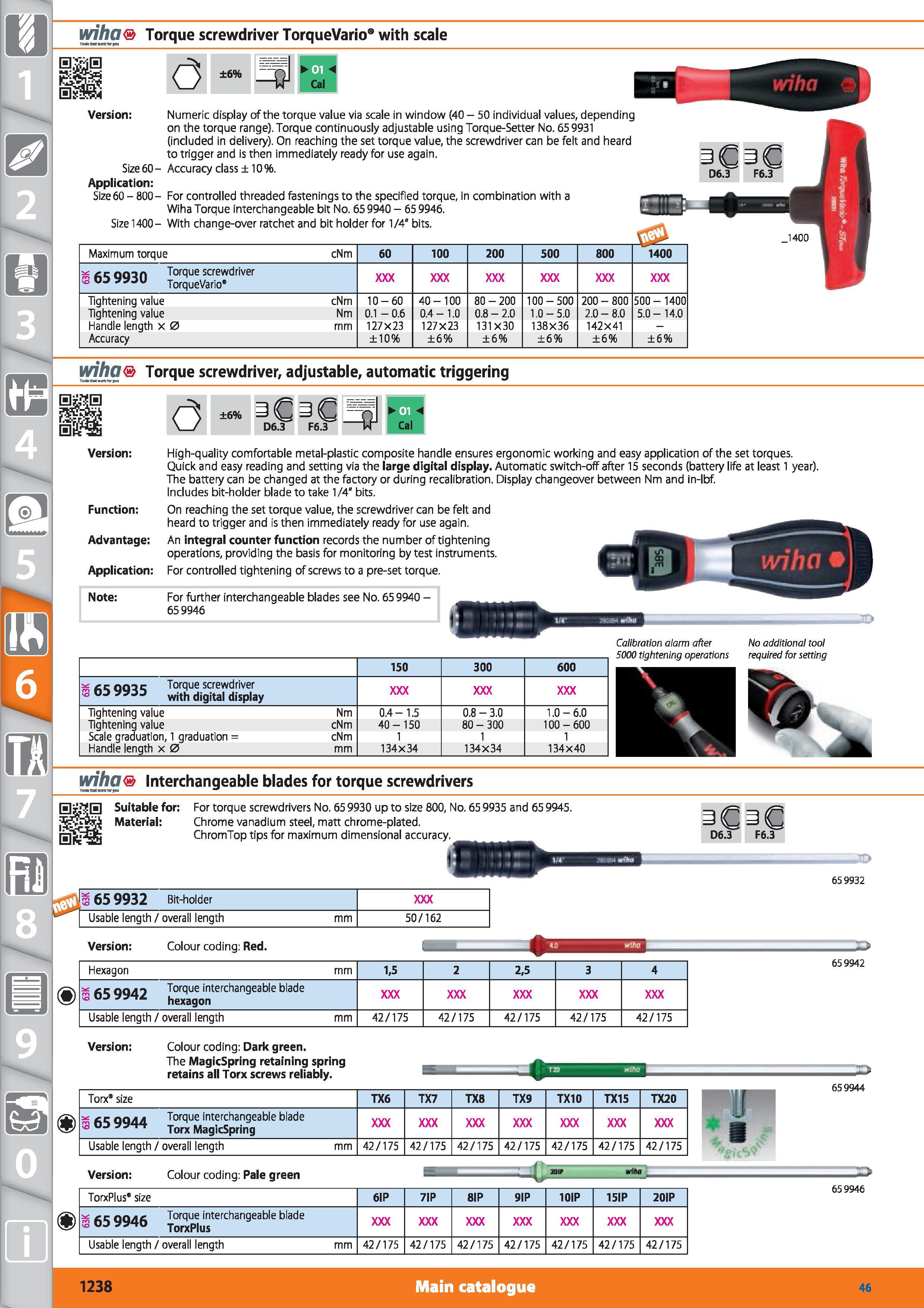 1238 1 wiha Torque screwdriver TorqueVario with scale (3 ±6% Version Numeric display of the torque value via scale in window (40 - 50 individual value Каталог HOFFMANN GROUP 2015 Инструмент режущий слесарный измерительный абразивный Оборудование Комплексные поставки для промышленных предприятий Стр. 1238 ENG