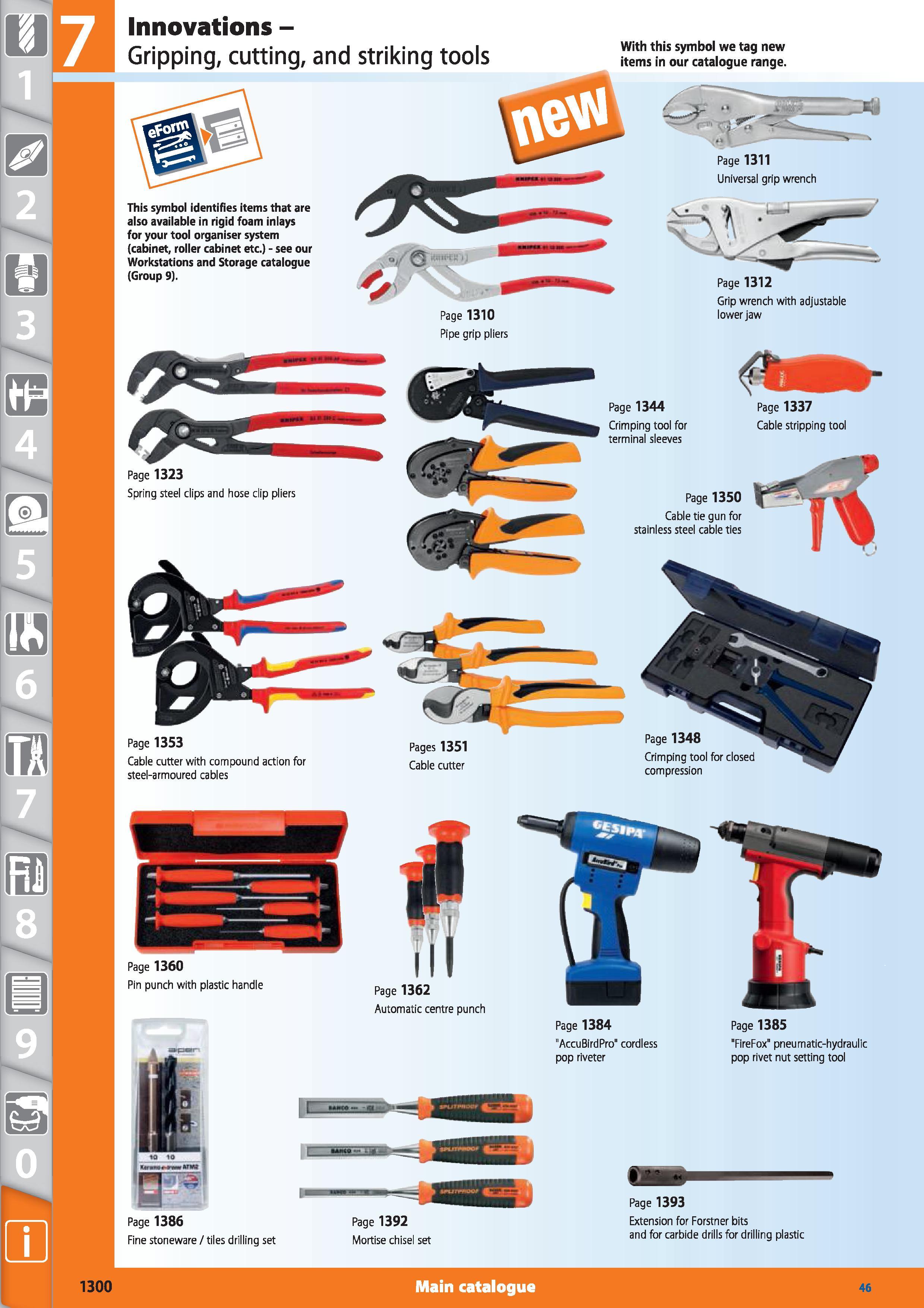 1300 fflZ Innovations - Gripping, cutting, and striking tools This symbol identifies items that are also available in rigid foam inlays for your tool Каталог HOFFMANN GROUP 2015 Инструмент режущий слесарный измерительный абразивный Оборудование Комплексные поставки для промышленных предприятий Стр. 1300 ENG