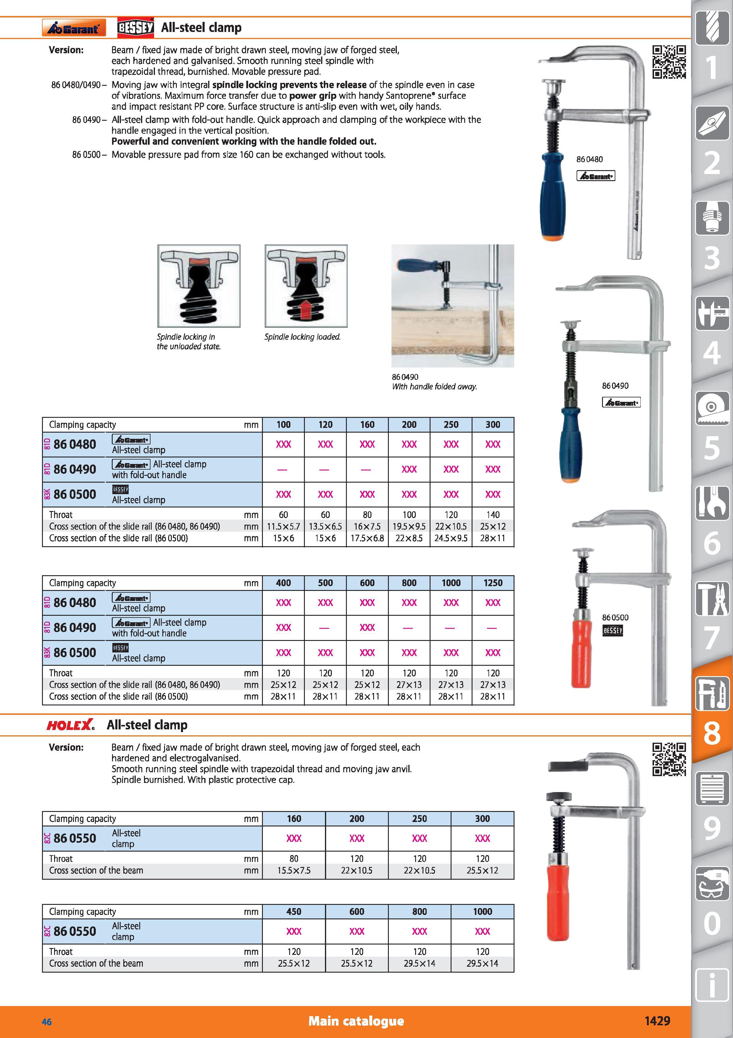 1429 Garant ETffifl All-steel clamp Version 860480/0490- 86 0490- 860500- Beam / fixed jaw made of bright drawn steel, moving jaw of forged steel, eac Каталог HOFFMANN GROUP 2015 Инструмент режущий слесарный измерительный абразивный Оборудование Комплексные поставки для промышленных предприятий Стр. 1429 ENG