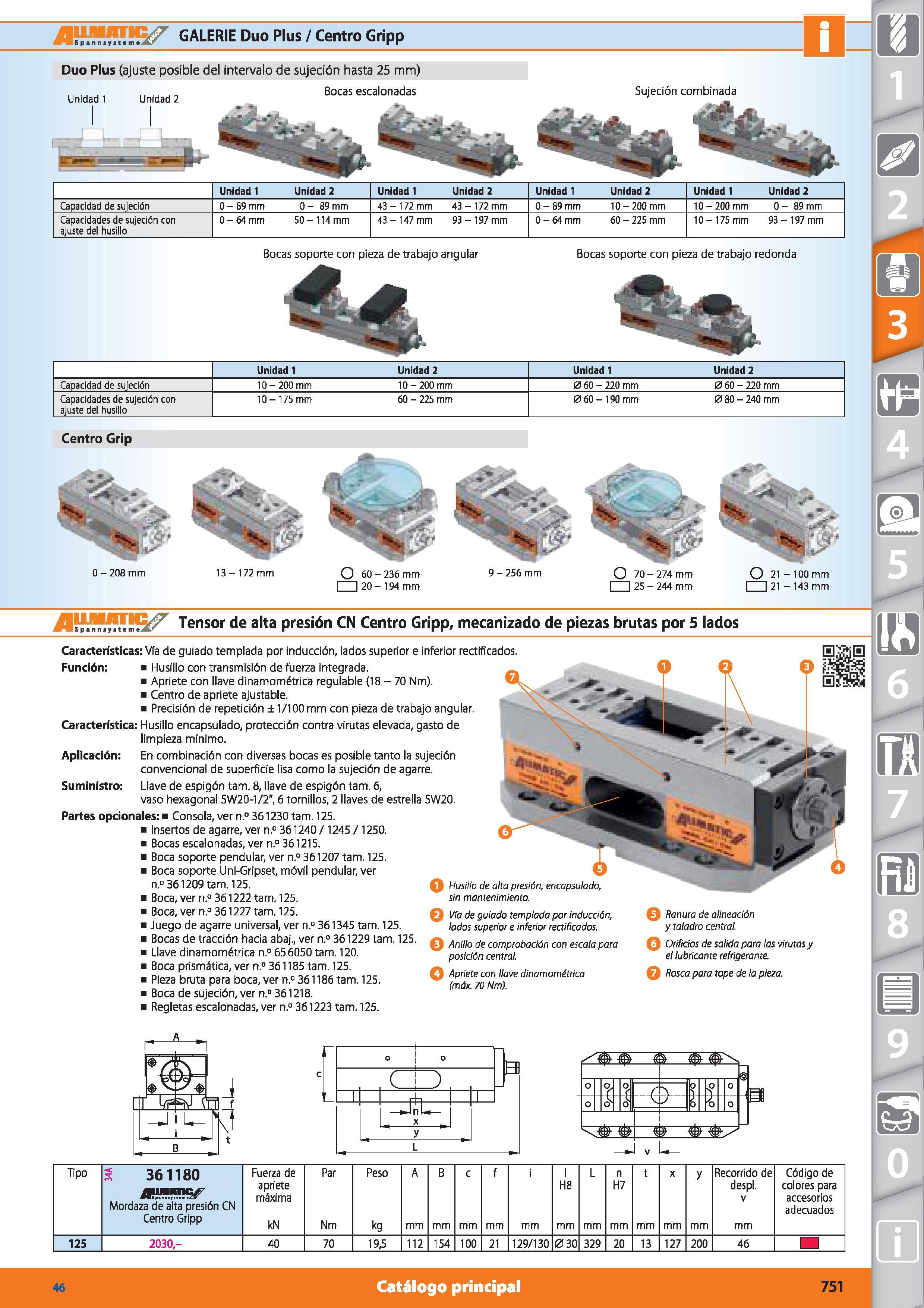 751 GALERIE Dúo Plus / Centro Gripp Dúo Plus (ajuste posible del intervalo de sujeción hasta 25 mm) Bocas escalonadas Unidad 1 Unidad 2 Sujeción comb Каталог HOFFMANN GROUP 2015 Инструмент режущий слесарный измерительный абразивный Оборудование Комплексные поставки для промышленных предприятий Стр. 751 SPA