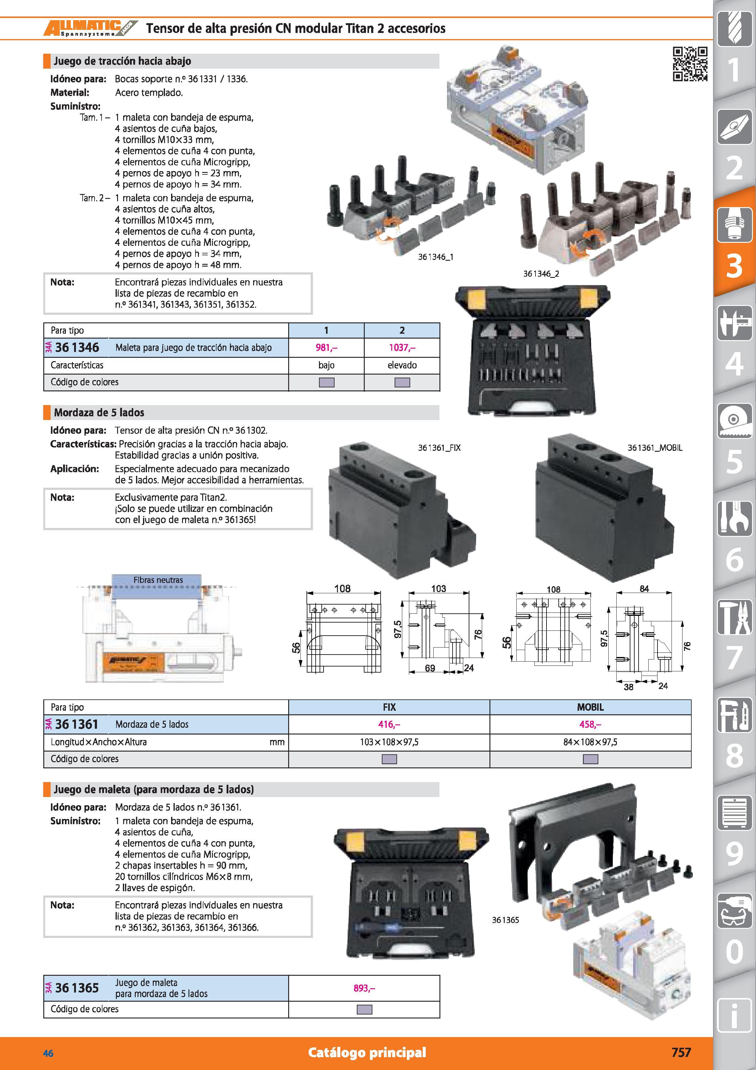 757 Tensor de alta presión CN modular Titán 2 accesorios Juego de tracción hacia abajo Idóneo para: Bocas soporte n ° 361331 / 1336 Material: Acero t Каталог HOFFMANN GROUP 2015 Инструмент режущий слесарный измерительный абразивный Оборудование Комплексные поставки для промышленных предприятий Стр. 757 SPA