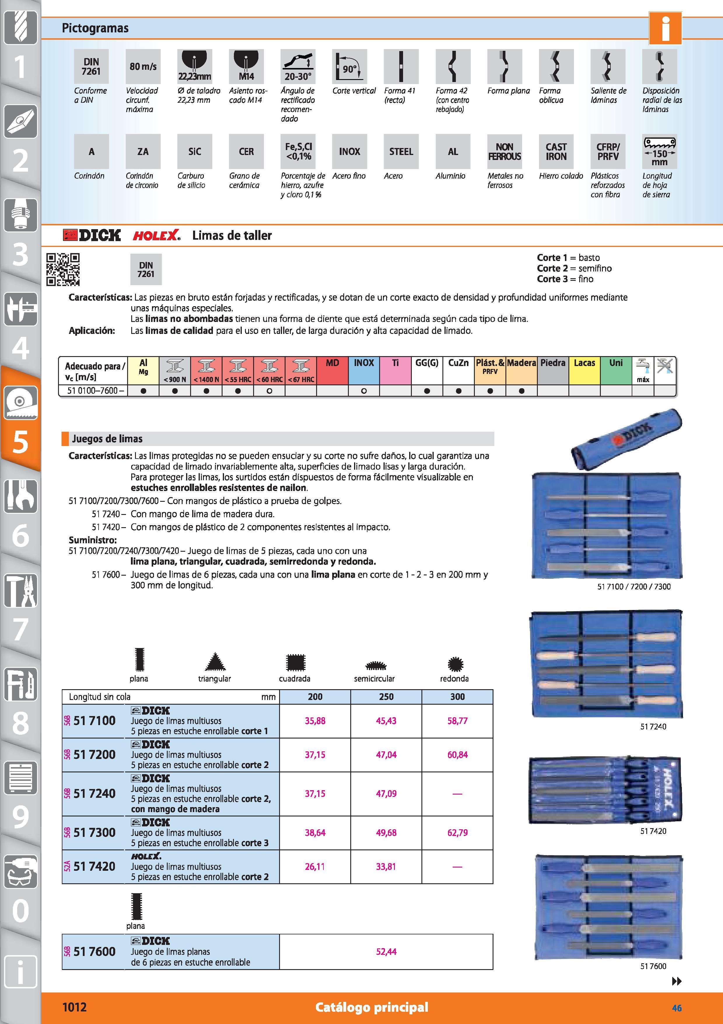 1012 Pictogramas DIN 7261 Conforme a DIN 80 m/s Velocidad circunf máxima 22,23mm M14 22,23 mm cado MI 4 20-30° 0 de taladro Asiento ros- Ángulo de rec Каталог HOFFMANN GROUP 2015 Инструмент режущий слесарный измерительный абразивный Оборудование Комплексные поставки для промышленных предприятий Стр. 1012 SPA