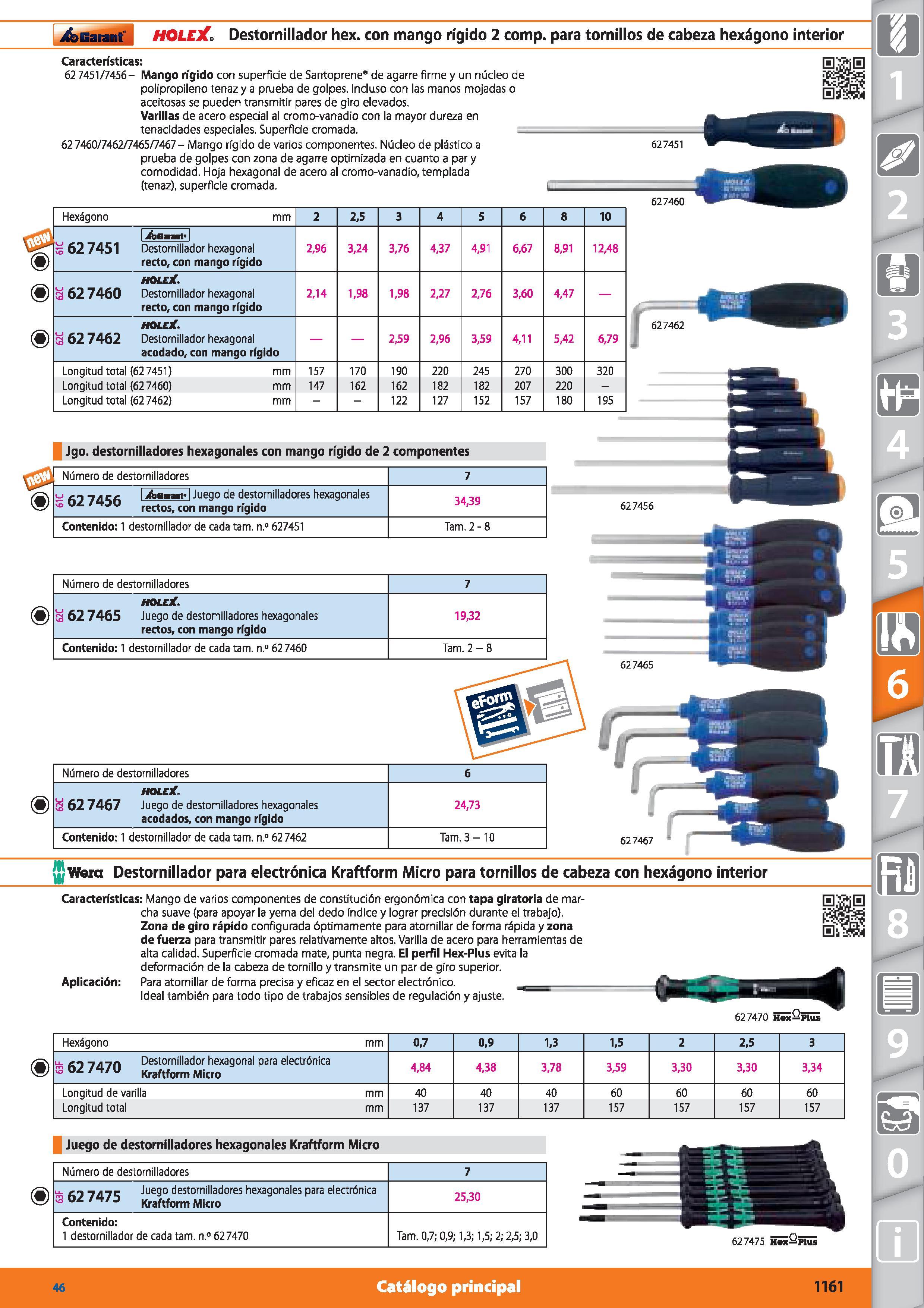 1161 Garant ¡ HOLEX Destornillador hex con mango rígido 2 comp para tornillos de cabeza hexágono Características: 62 7451/7456- Mango rígido con super Каталог HOFFMANN GROUP 2015 Инструмент режущий слесарный измерительный абразивный Оборудование Комплексные поставки для промышленных предприятий Стр. 1161 SPA