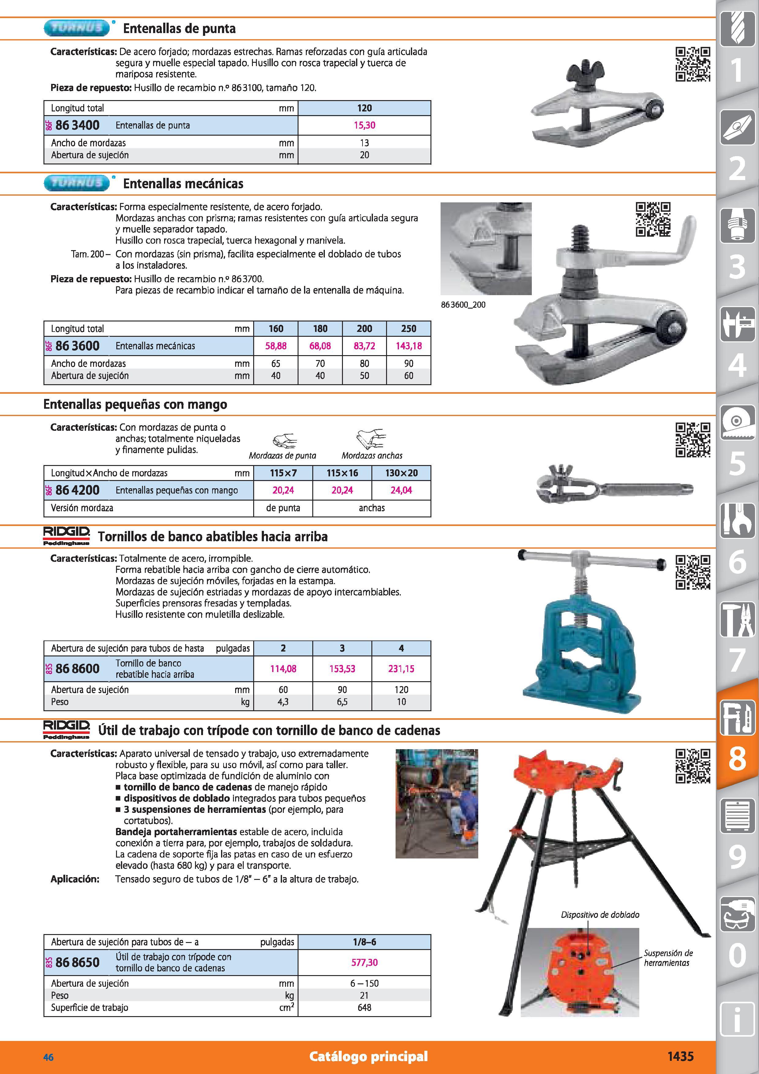 1435 Entenallas de punta Entenallas mecánicas Características: Forma especialmente resistente, de acero forjado Mordazas anchas con prisma; ramas resi Каталог HOFFMANN GROUP 2015 Инструмент режущий слесарный измерительный абразивный Оборудование Комплексные поставки для промышленных предприятий Стр. 1435 SPA