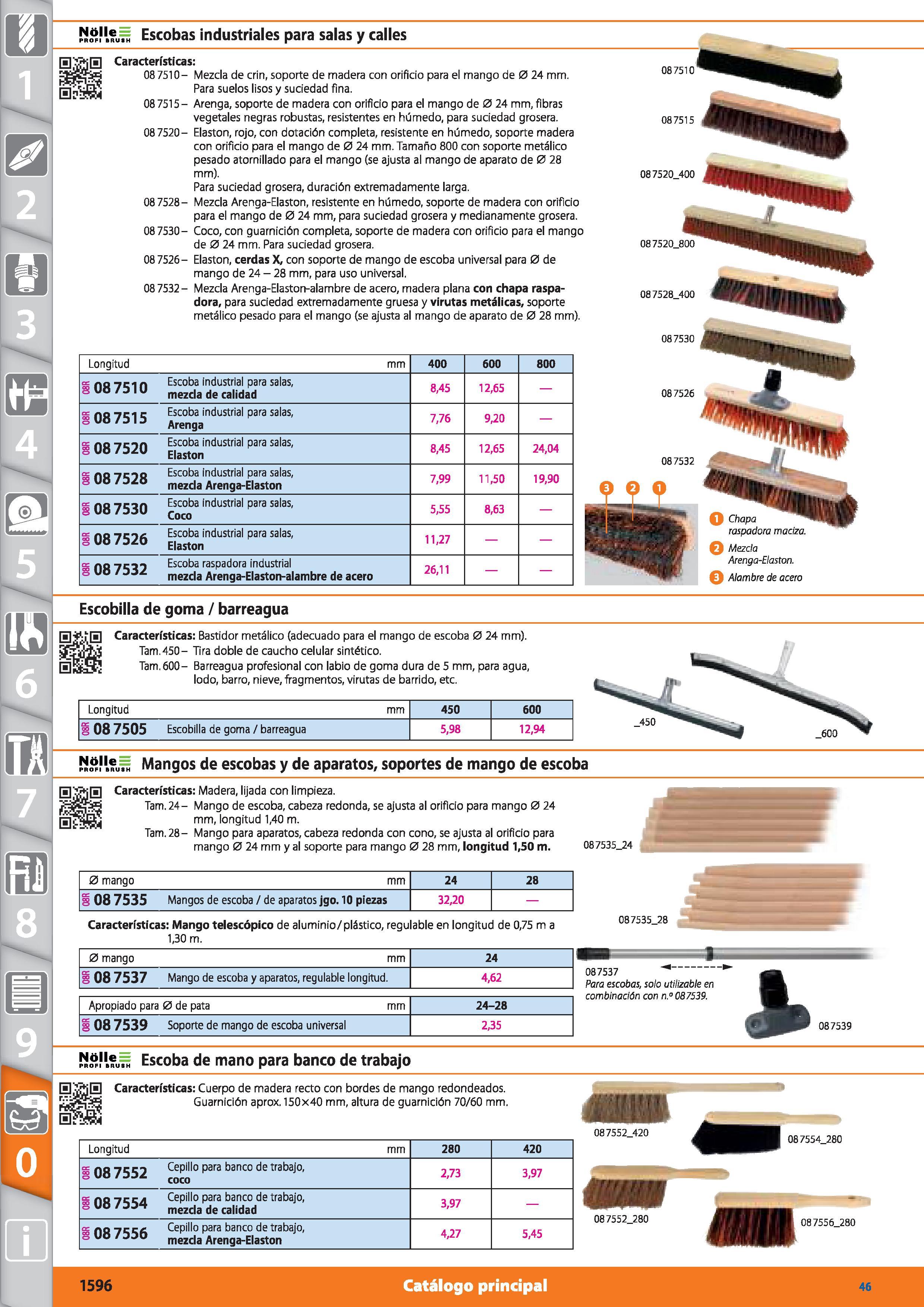 1596 M& , h Escobas industriales para salas y calles Características: 08 7510- Mezcla de crin, soporte de madera con orificio para el mango de 0 24 mm Каталог HOFFMANN GROUP 2015 Инструмент режущий слесарный измерительный абразивный Оборудование Комплексные поставки для промышленных предприятий Стр. 1596 SPA