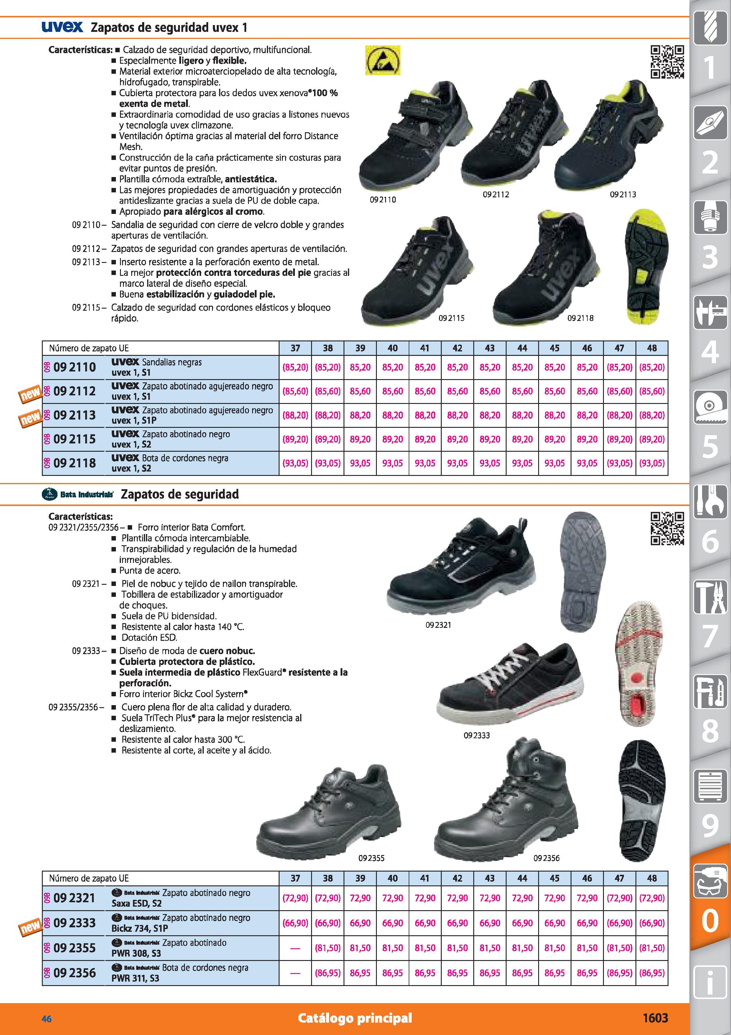 1603 UVGX Zapatos de seguridad uvex 1 Características: Calzado de seguridad deportivo, multifuncional Especialmente ligero y flexible Material exterio Каталог HOFFMANN GROUP 2015 Инструмент режущий слесарный измерительный абразивный Оборудование Комплексные поставки для промышленных предприятий Стр. 1603 SPA