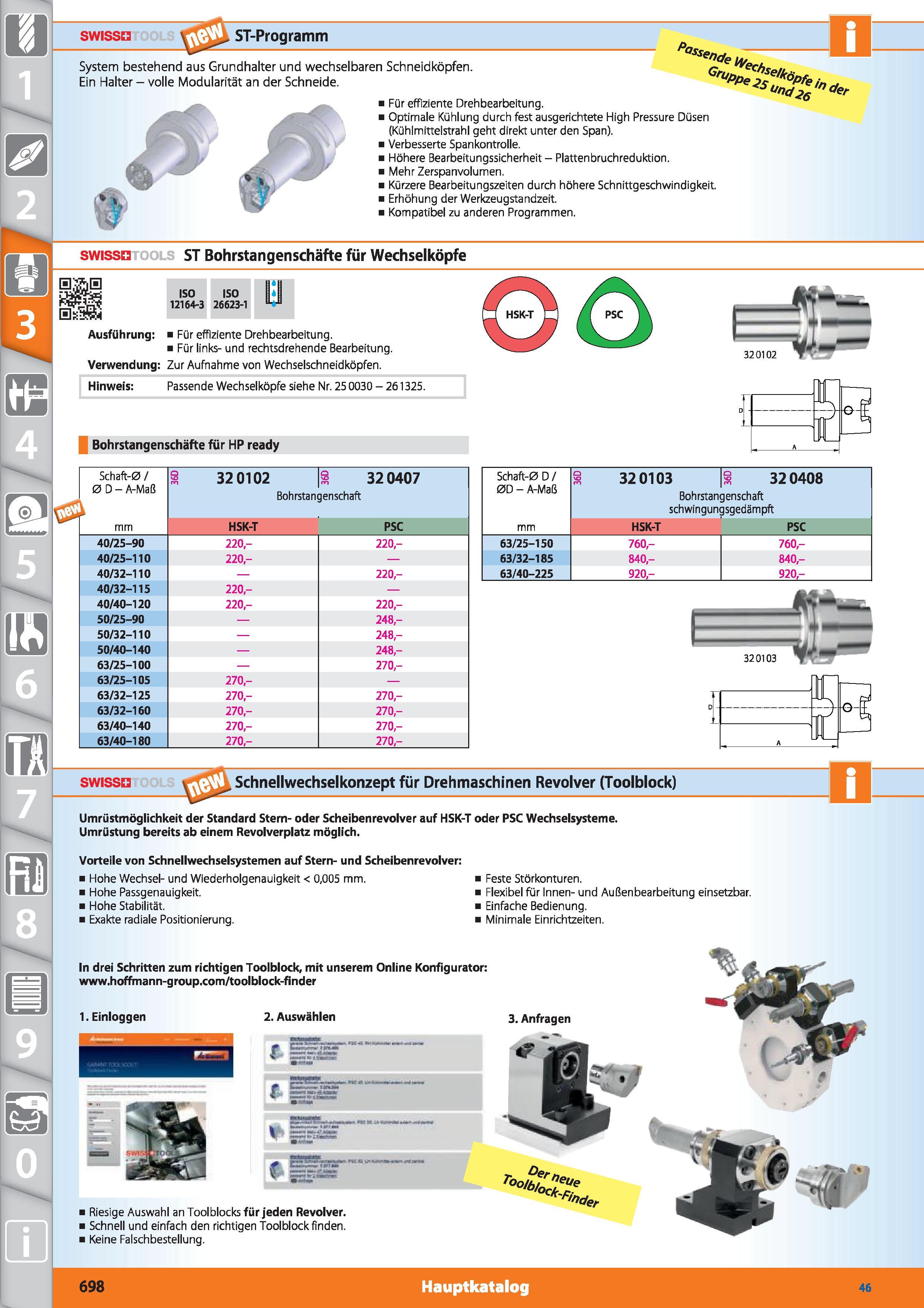 698 SWISSQ -Programm System bestehend aus Grundhalter und wechselbaren Schneidköpfen Ein Halter - volle Modularität an der Schneide ass& y ivec Каталог HOFFMANN GROUP 2015 Инструмент режущий слесарный измерительный абразивный Оборудование Комплексные поставки для промышленных предприятий DEU Стр. 698