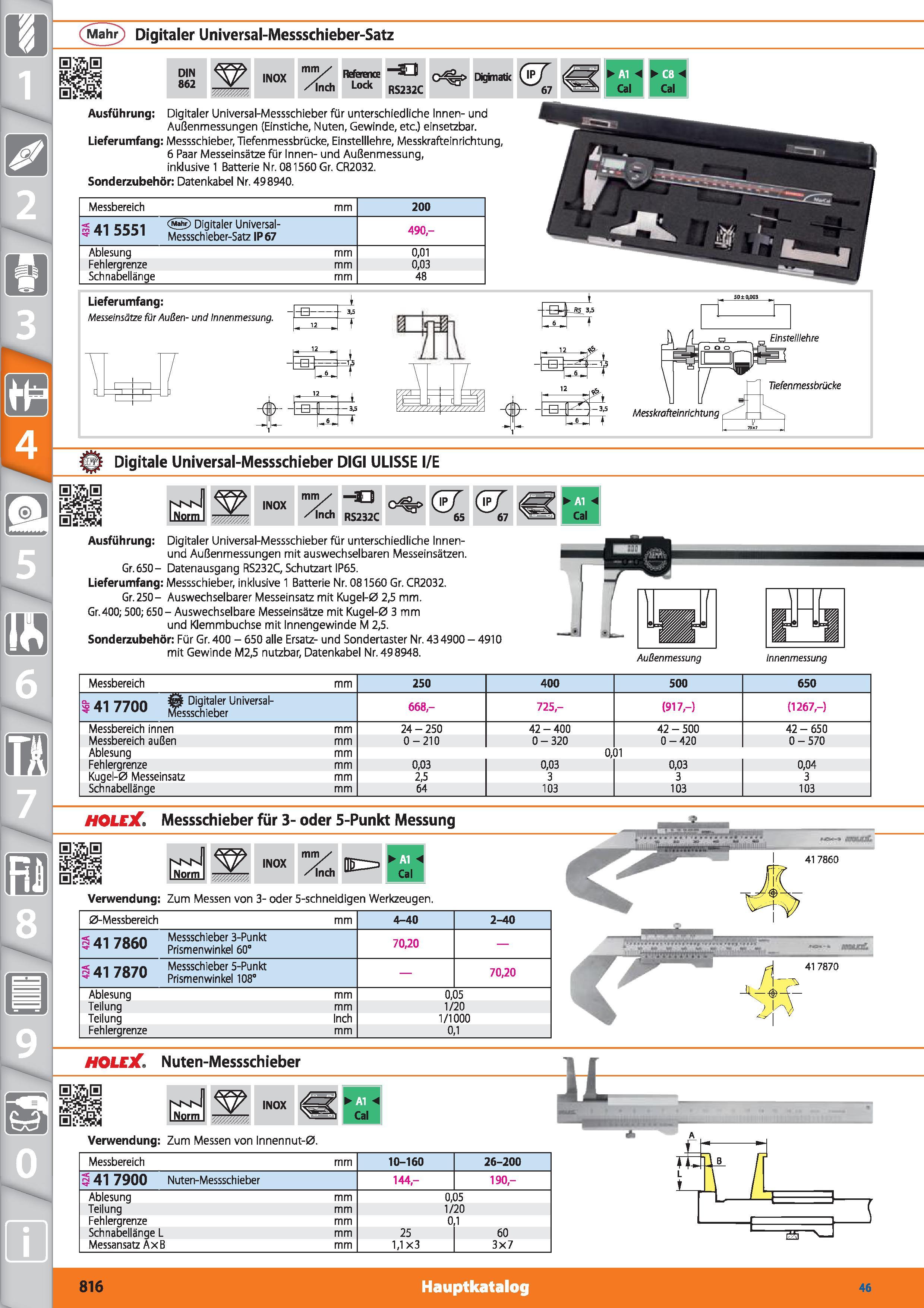 816 (Mahr) Digitaler Universal-Messschieber-Satz mm/ /Inch Reference Lock RS232C Digimatk (vT 67 Cal Cal Ausführung Digitaler Universal-Messschi Каталог HOFFMANN GROUP 2015 Инструмент режущий слесарный измерительный абразивный Оборудование Комплексные поставки для промышленных предприятий DEU Стр. 816
