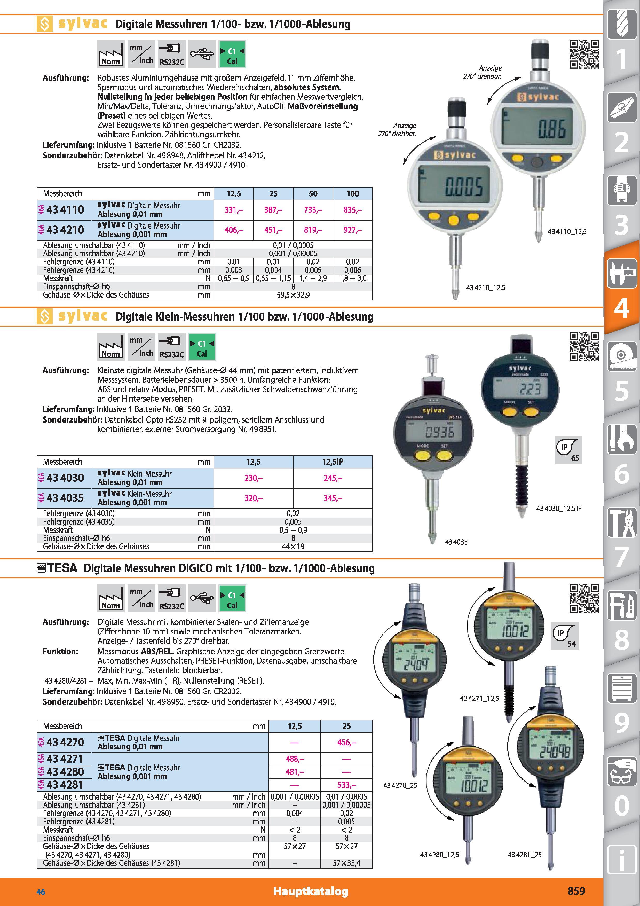859 Digitale Messuhren 1/100- bzw 1/1000-Ablesung mm✓ /inch RS232C Ausführung Robustes Aluminiumgehäuse mit großem Anzeigefeld, 11 mm Ziffemhöhe Каталог HOFFMANN GROUP 2015 Инструмент режущий слесарный измерительный абразивный Оборудование Комплексные поставки для промышленных предприятий DEU Стр. 859