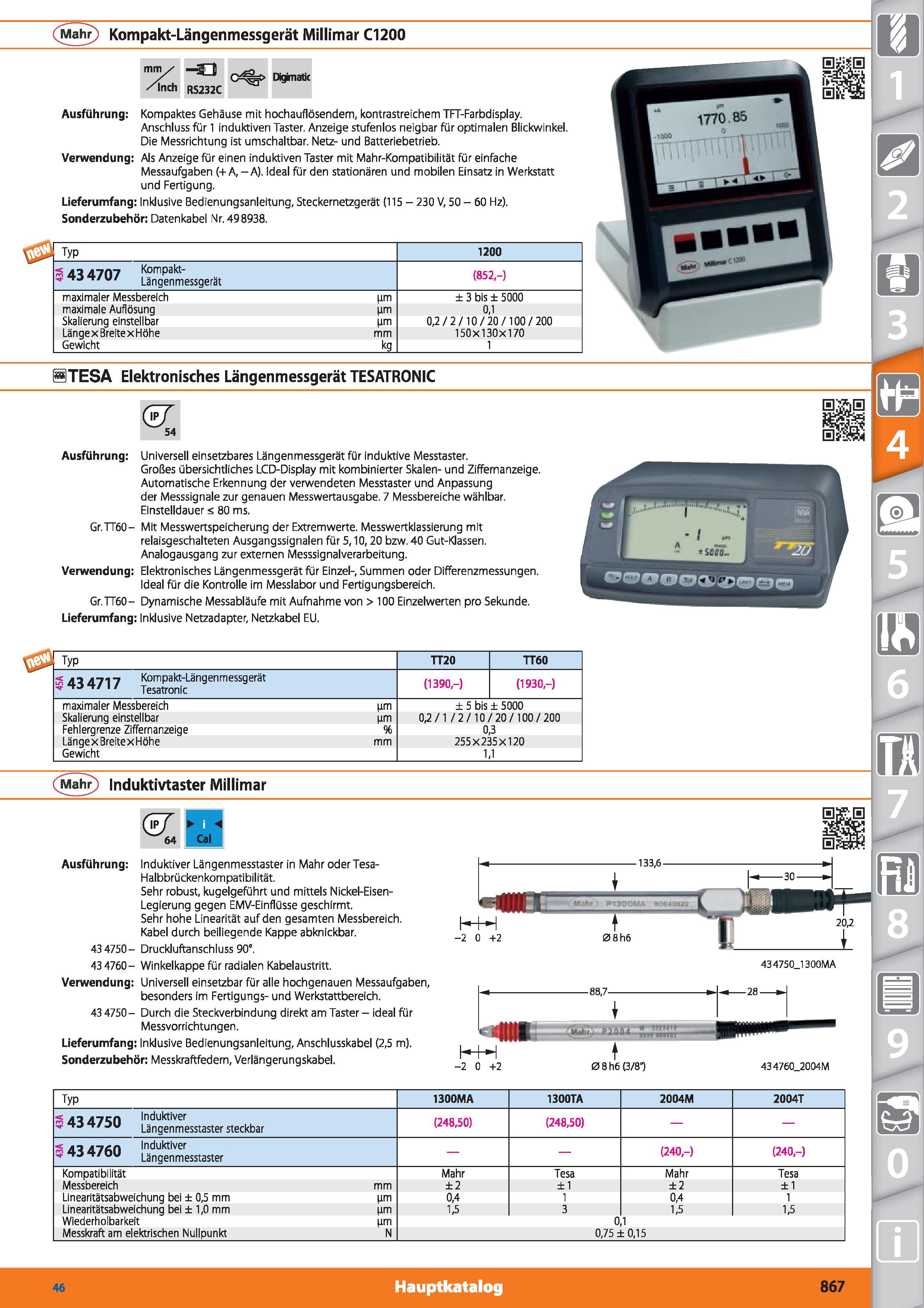 867 (Mahr) Kompakt-Längenmessgerät Millimar C1200 mm/ /inch 33 RS232C Diginatk Ausführung Kompaktes Gehäuse mit hochauflösendem, kontrastreichem Каталог HOFFMANN GROUP 2015 Инструмент режущий слесарный измерительный абразивный Оборудование Комплексные поставки для промышленных предприятий DEU Стр. 867