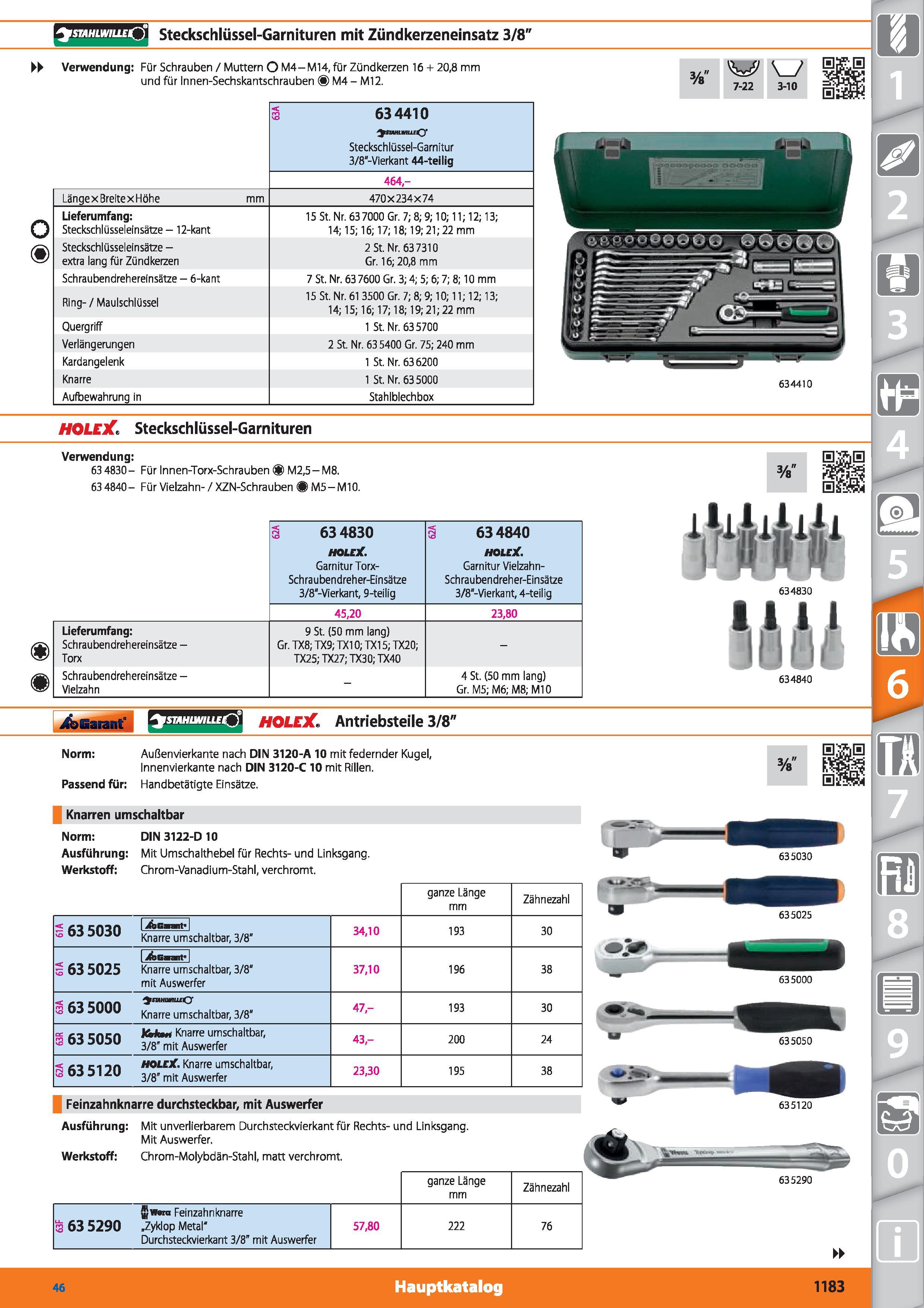 1183 stahlwuieQ Steckschlüssel-Garnituren mit Zündkerzeneinsatz 3/8 Verwendung Für Schrauben / Muttern O M4-M14, für Zündkerzen 16 + 20,8 mm und Каталог HOFFMANN GROUP 2015 Инструмент режущий слесарный измерительный абразивный Оборудование Комплексные поставки для промышленных предприятий DEU Стр. 1183