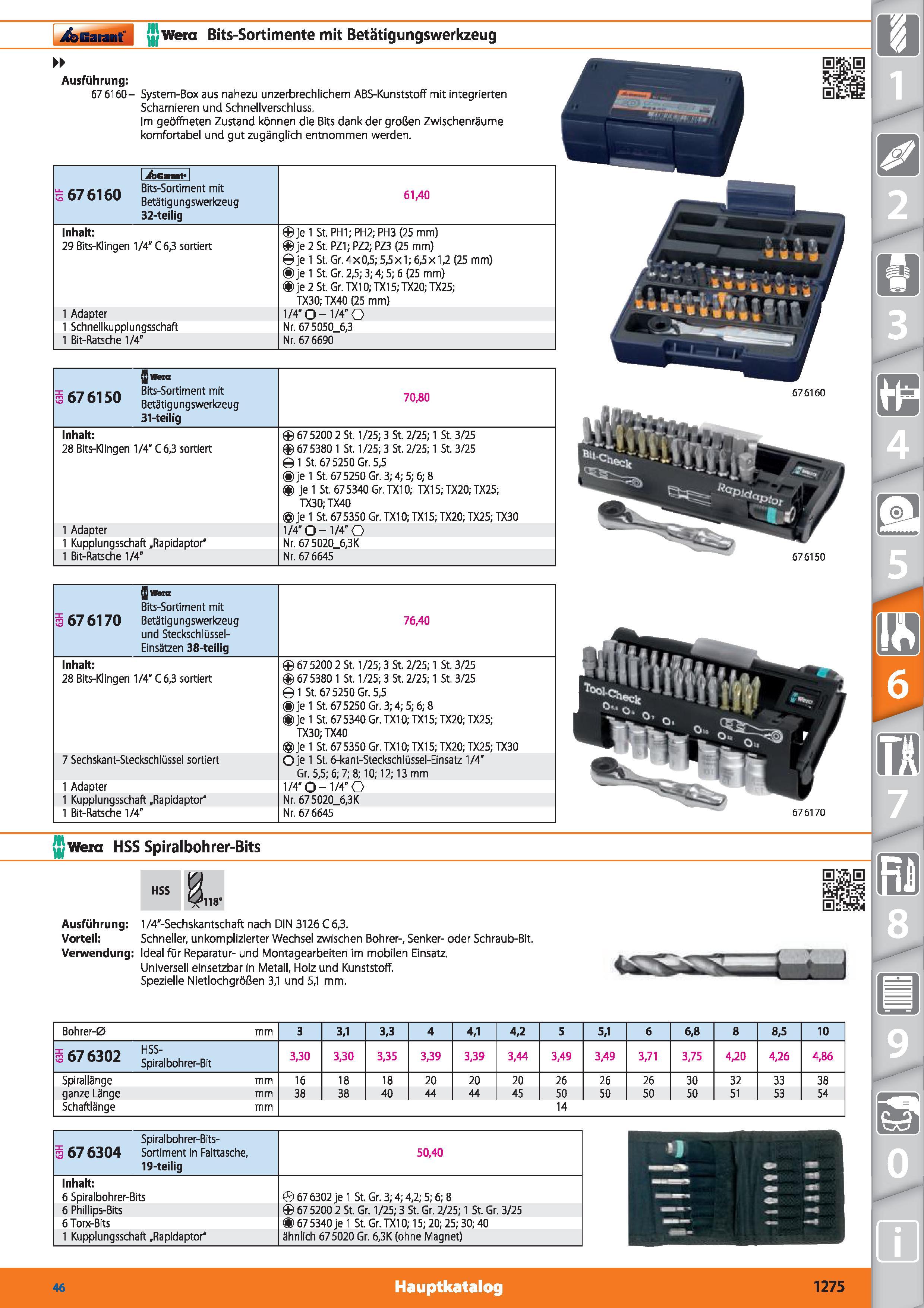 1275 üocaranf Wera Bits-Sortimente mit Betätigungswerkzeug Ausführung 67 6160- System-Box aus nahezu unzerbrechlichem ABS-Kunststoff mit integrie Каталог HOFFMANN GROUP 2015 Инструмент режущий слесарный измерительный абразивный Оборудование Комплексные поставки для промышленных предприятий DEU Стр. 1275