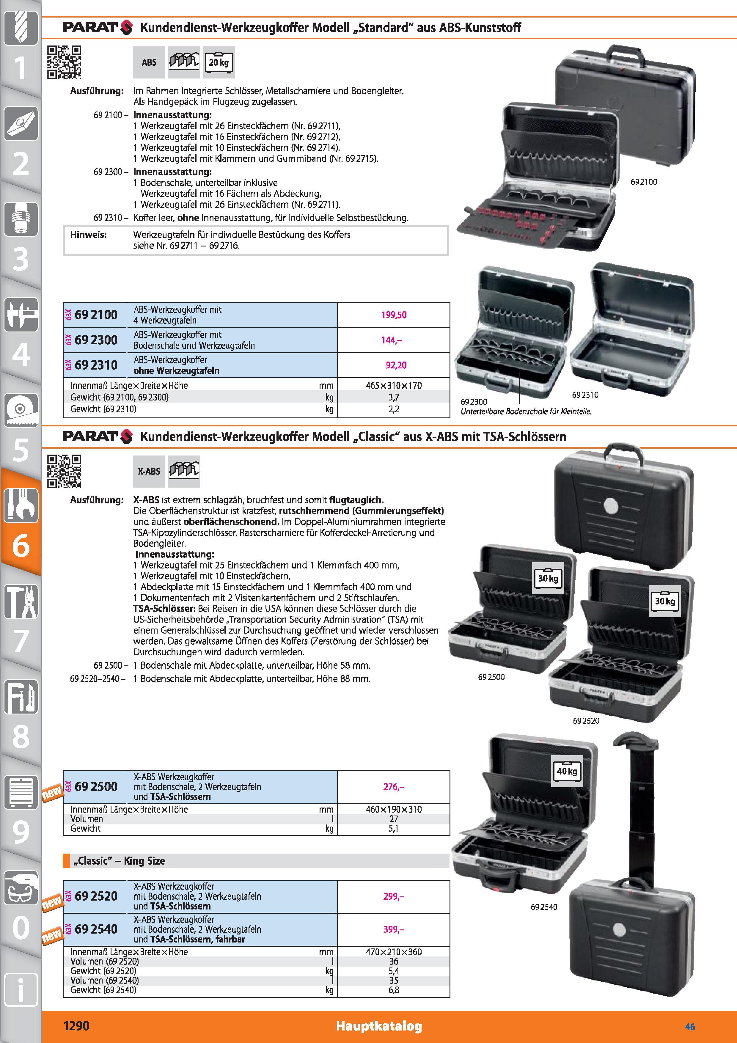 1290 PARAT Kundendienst-Werkzeugkoffer Modell „Standard aus ABS-Kunststoff Ausführung 69 2100- 69 2300- 692310- ABS 20 kg Im Rahmen integrierte S Каталог HOFFMANN GROUP 2015 Инструмент режущий слесарный измерительный абразивный Оборудование Комплексные поставки для промышленных предприятий DEU Стр. 1290