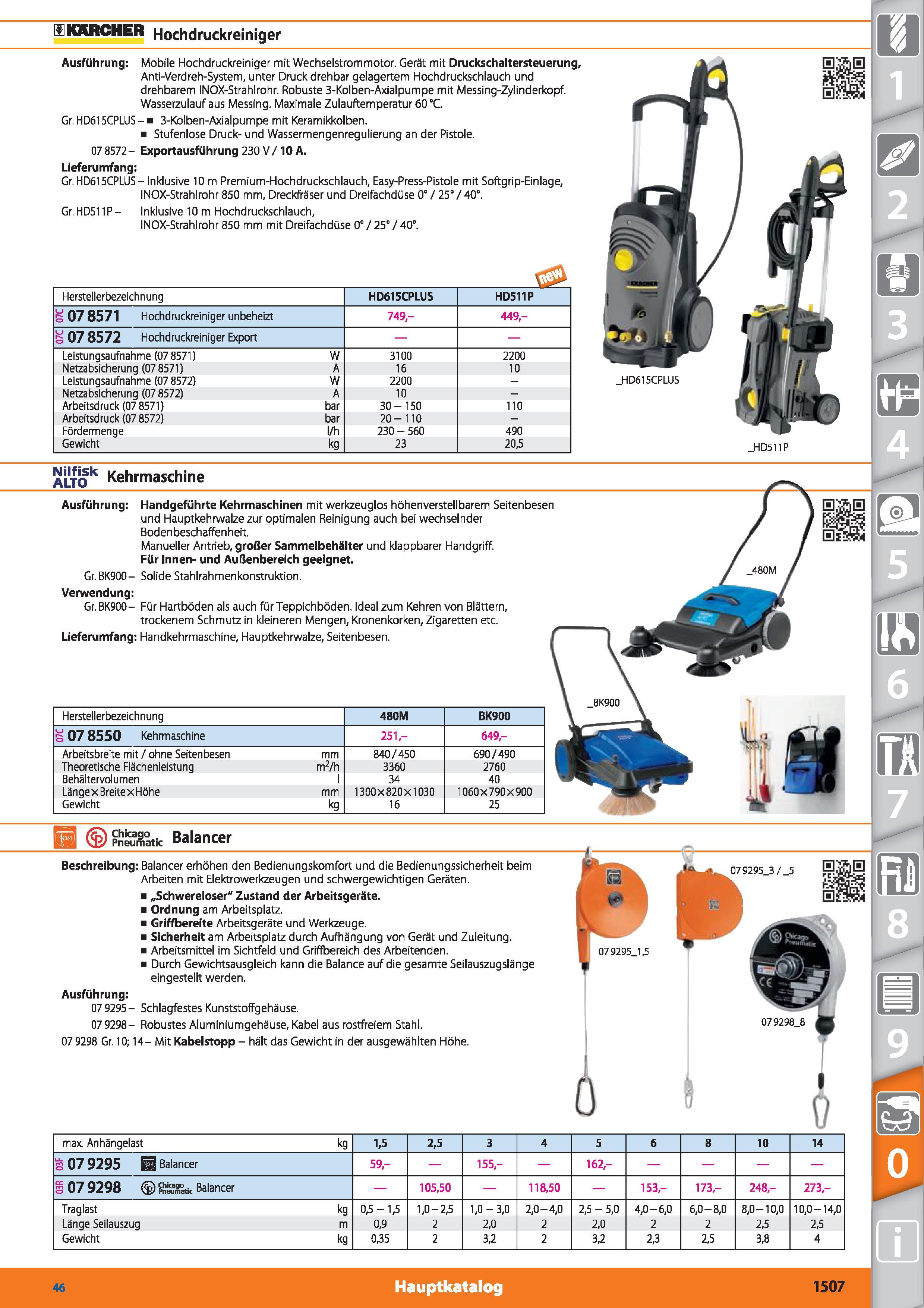 1507 fflKKRCHER Hochdruckreiniger Ausführung Mobile Hochdruckreiniger mit Wechselstrommotor Gerät mit Druckschaltersteuerung, Anti-Verdreh-System Каталог HOFFMANN GROUP 2015 Инструмент режущий слесарный измерительный абразивный Оборудование Комплексные поставки для промышленных предприятий DEU Стр. 1507