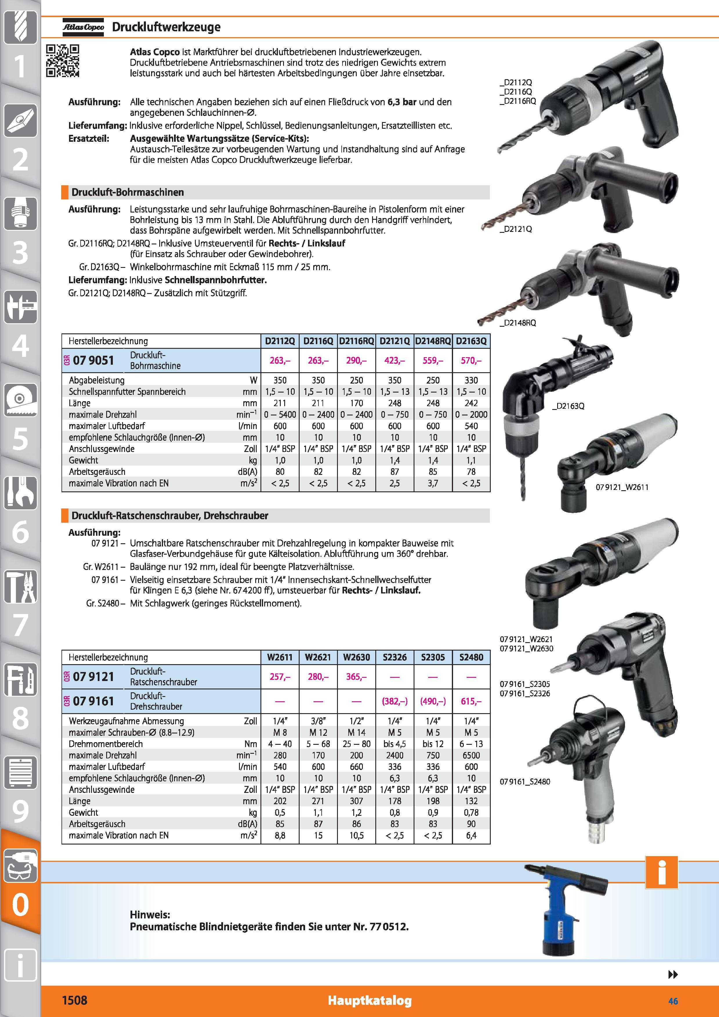 1508 JtÜasCopco Druckluftwerkzeuge lll Atlas Copco ist Marktführer bei druckluftbetriebenen Industriewerkzeugen Druckluftbetriebene Antriebsmasch Каталог HOFFMANN GROUP 2015 Инструмент режущий слесарный измерительный абразивный Оборудование Комплексные поставки для промышленных предприятий DEU Стр. 1508