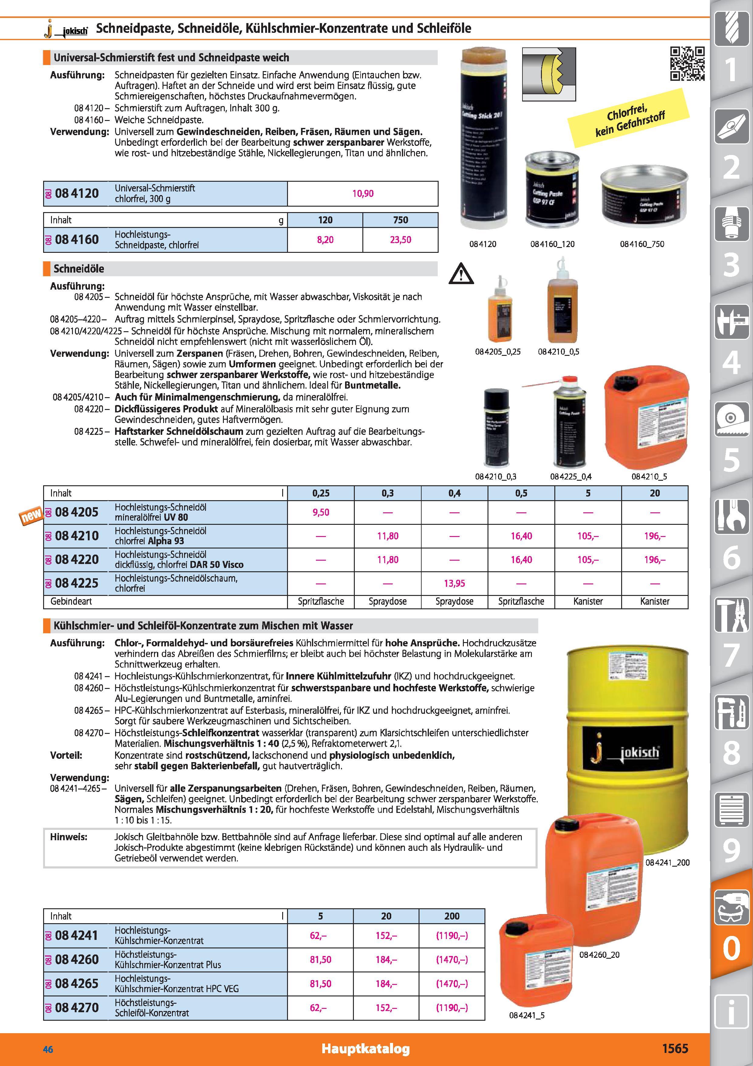 1565 j jakisch Schneidpaste, Schneidöle, Kühlschmier-Konzentrate und Schleiföle Universal-Schmierstift fest und Schneidpaste weich Ausführung Sch Каталог HOFFMANN GROUP 2015 Инструмент режущий слесарный измерительный абразивный Оборудование Комплексные поставки для промышленных предприятий DEU Стр. 1565