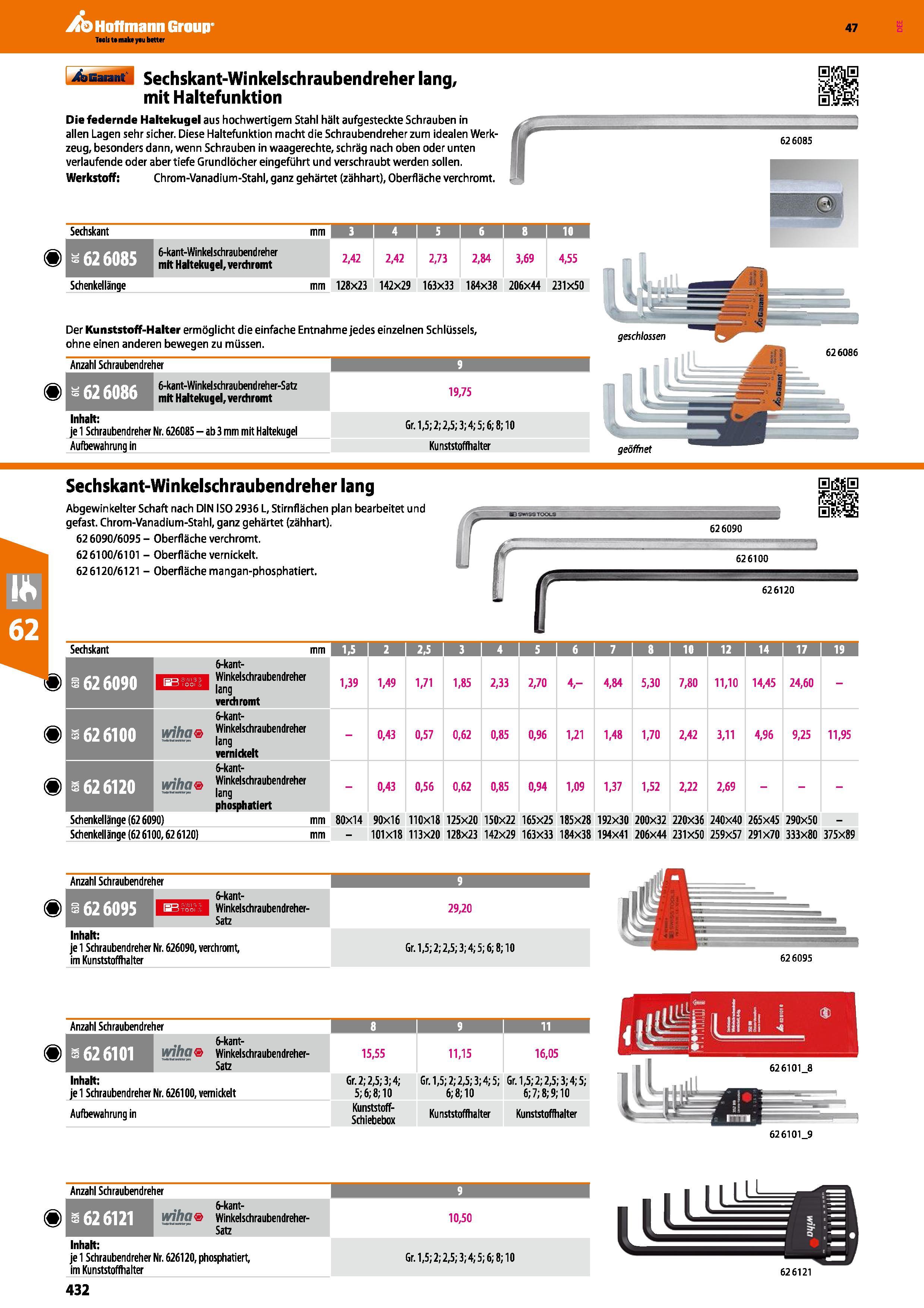 432 4asa ui Sechskant-Winkelschraubendreher lang, mit Haltefunktion Die federnde Haltekugel aus hochwertigem Stahl hält aufgesteckte Schrauben In all Каталог HOFFMANN GROUP 2016 Ручной слесарно-монтажный и контрольно-измерительный инструмент и приборы для предприятий машиностроения и мастерских сервисного обслуживания 47 версия издания Стр. 432 DEU