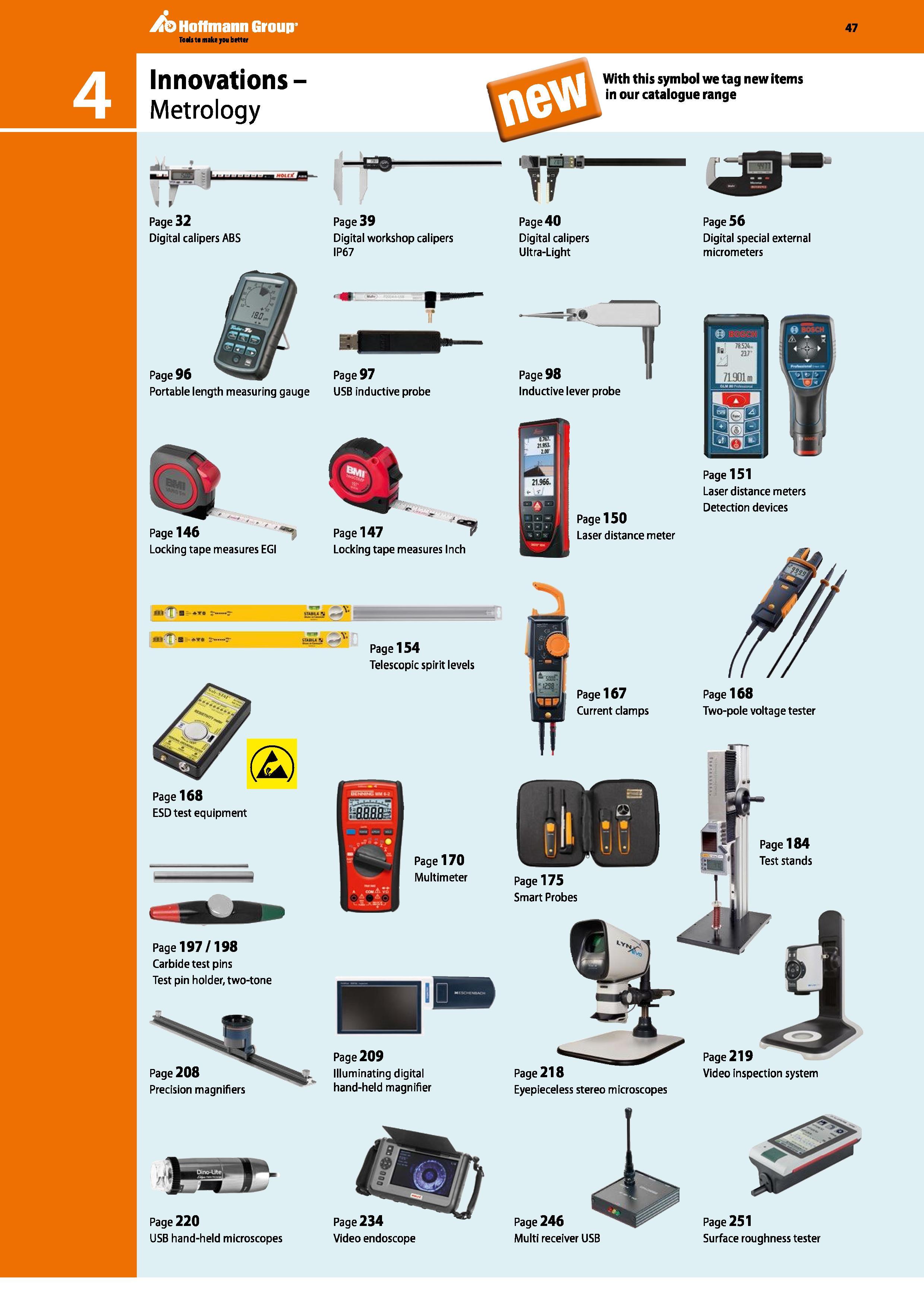 20 Innovations- Metrology if- r Page 32 Digital calipers ABS Page 39 Digital workshop calipers IP67 Page 96 Page 97 Portable length measuring gauge Каталог HOFFMANN GROUP 2016 Ручной слесарно-монтажный и измерительный инструмент и оборудование от комплексного поставщика промышленных предприятий Вер. 47 Англ. Стр. 