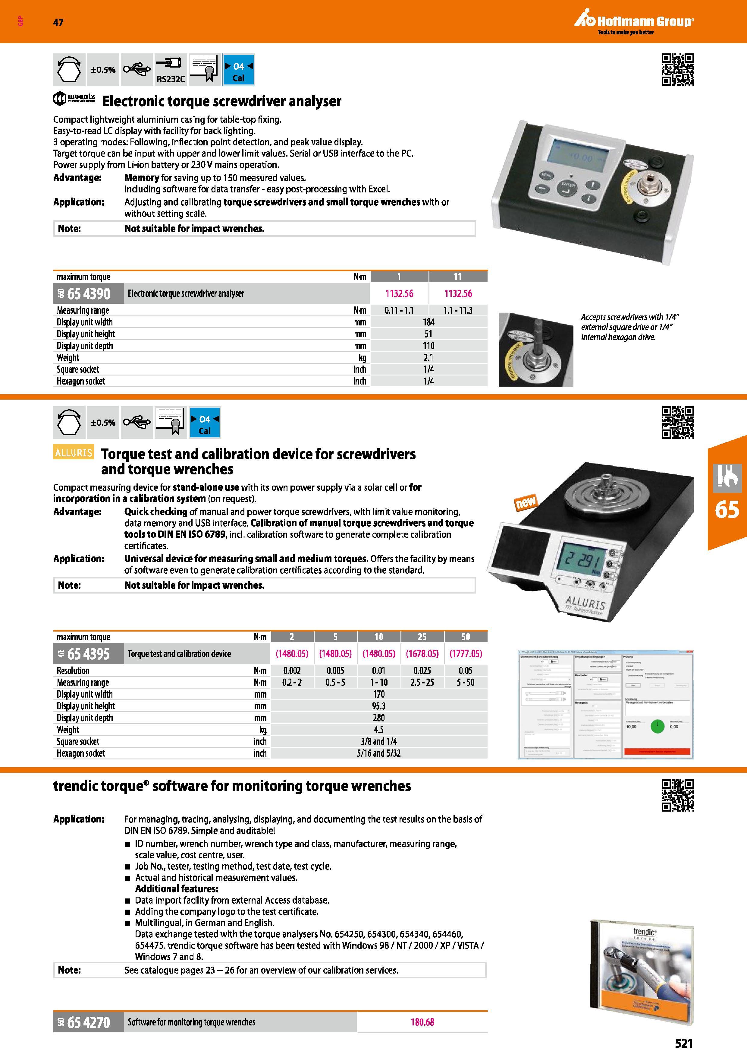 521 Hoffmann Group 47 0 ±0 5% Electronic torque screwdriver analyser Compact lightweight aluminium casing for table-top fixing Easy-to-read LC displa Каталог HOFFMANN GROUP 2016 Ручной слесарно-монтажный и измерительный инструмент и оборудование от комплексного поставщика промышленных предприятий Вер. 47 Англ. Стр. 521