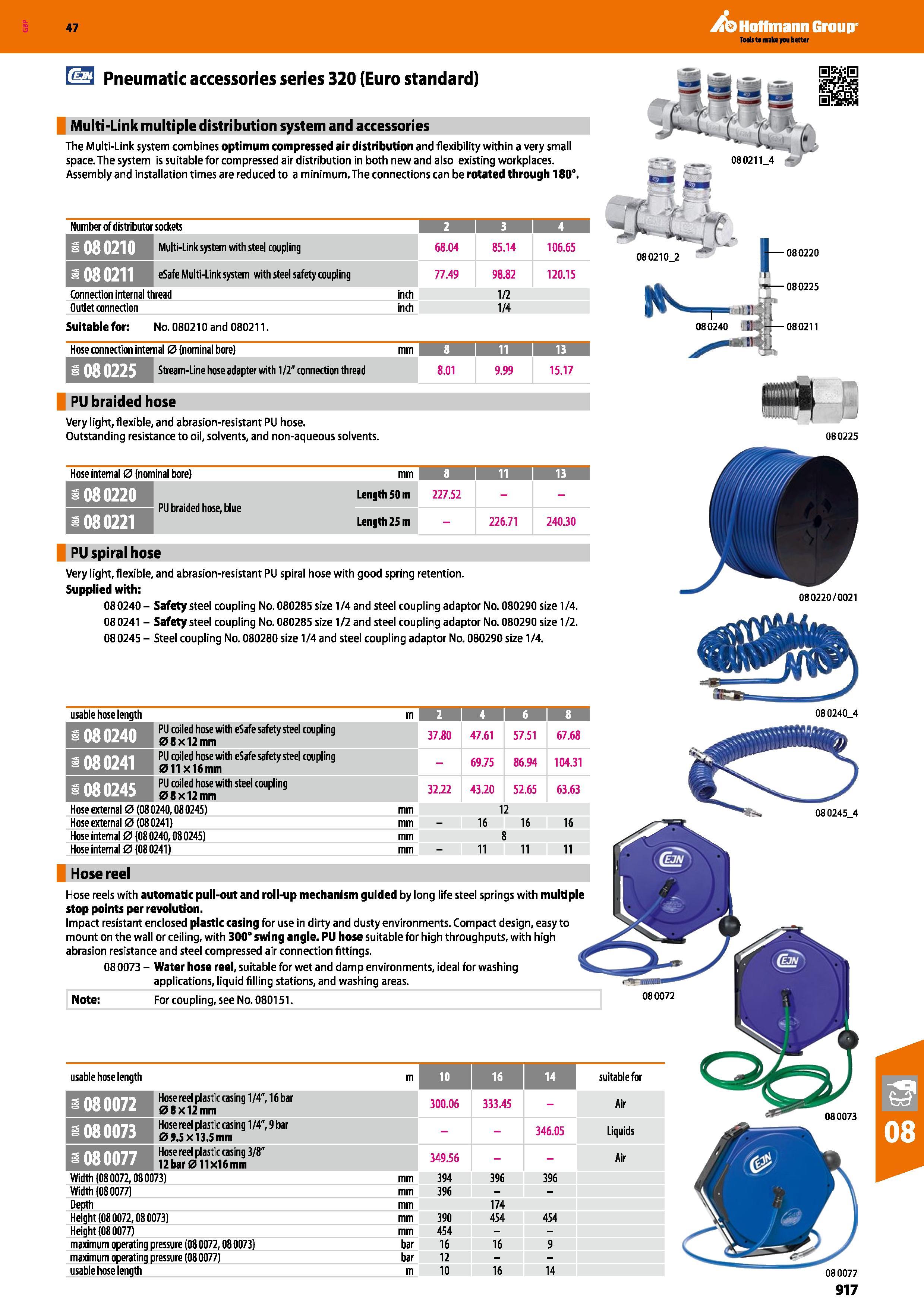 917 Hoffmann Group 47 Pneumatic accessories series 320 (Euro standard) Multi-Link multiple distribution system and accessories The Multi-Link system Каталог HOFFMANN GROUP 2016 Ручной слесарно-монтажный и измерительный инструмент и оборудование от комплексного поставщика промышленных предприятий Вер. 47 Англ. Стр. 917