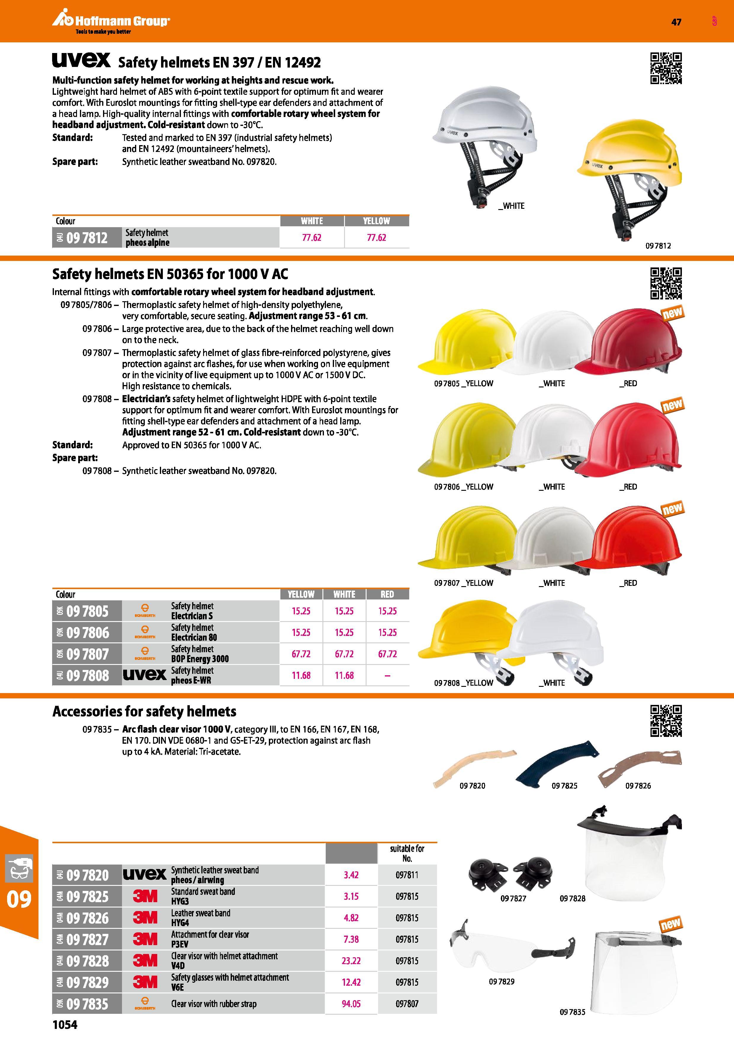 1054 Hoffmann Group 47 UVGX Safety helmets EN 397 / EN 12492 Multi-function safety helmet for working at heights and rescue work Lightweight hard helm Каталог HOFFMANN GROUP 2016 Ручной слесарно-монтажный и измерительный инструмент и оборудование от комплексного поставщика промышленных предприятий Вер. 47 Англ. Стр. 1054