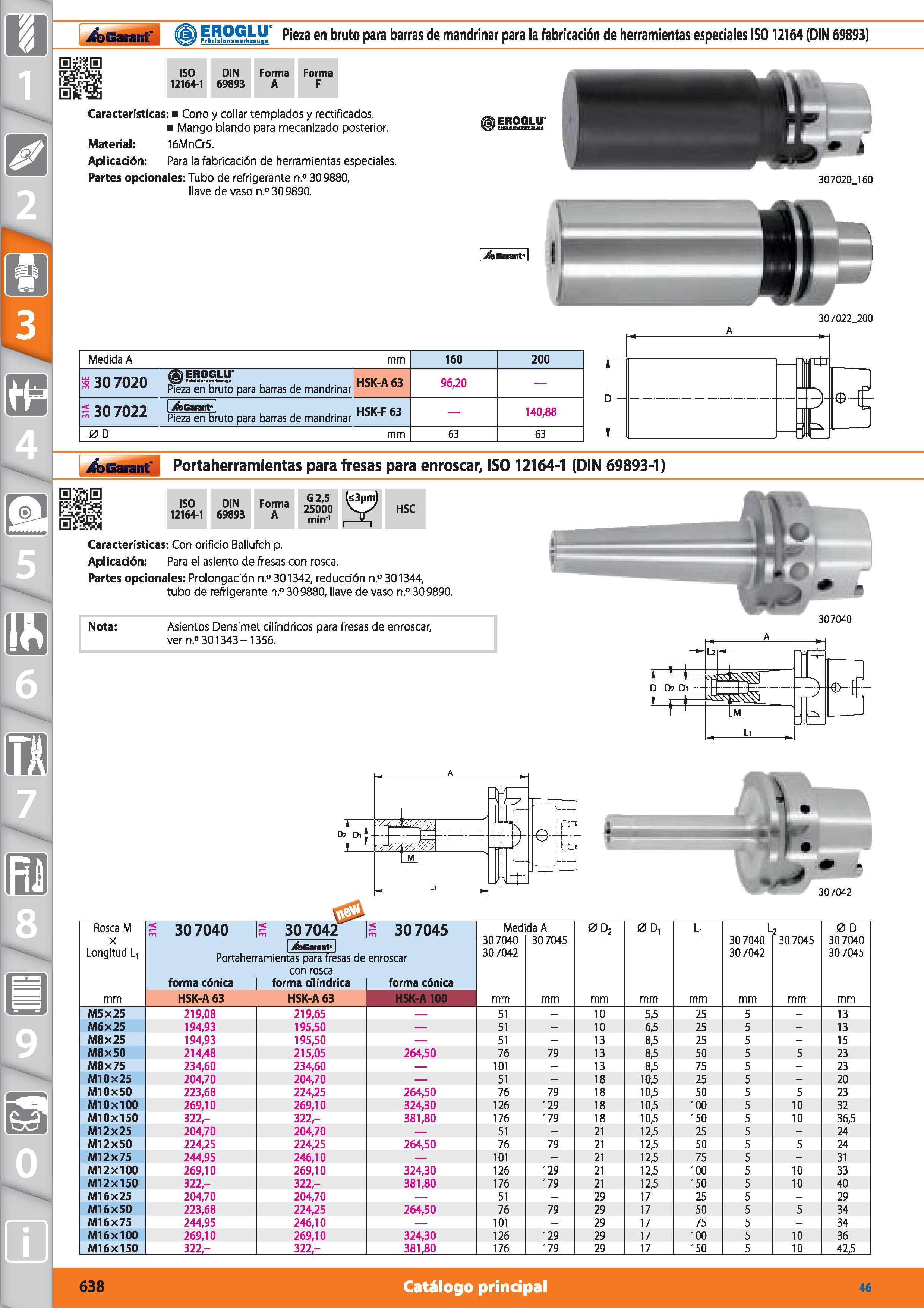 638 Garant l ) Pieza en bruto para barras de mandrinar para la fabricación de herramientas especiales IS012164 (DIN 69893) ISO 12164-1 DIN 69893 Form Каталог HOFFMANN GROUP 2015 Инструмент режущий слесарный измерительный абразивный Оборудование Комплексные поставки для промышленных предприятий Стр. 638 SPA