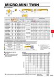 585 MICRO-MINI TWIN ICT STANDARD Order Number Stock Breaker Threads Dimensions (mm) Micro Grain Carbide Coated Metric Screw Unified Coarse Screw Thre Каталог MITSUBISHI 2020 Режущий инструмент для станков по металлу Фрезы концевые монолитные из твердого сплава и сборные со сменными режущими пластинами Резцы Сверла Стр. G033