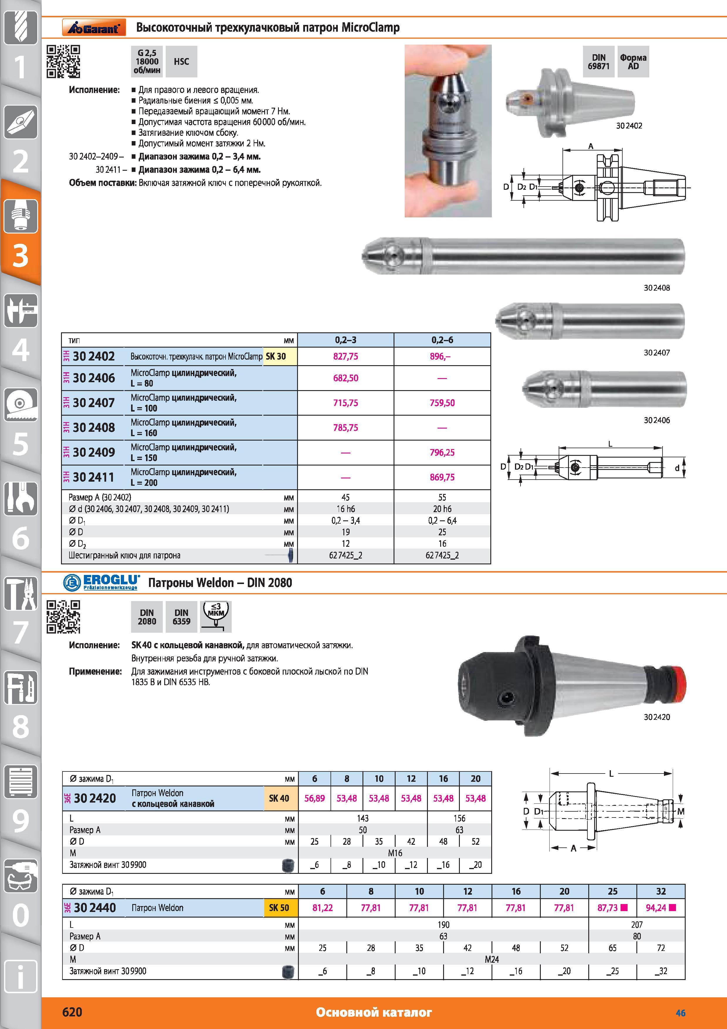 620 Высокоточный трехкулачковый патрон MicroClamp от Hoffmann Group G25 18000 об/мин HSC Для правого и левого вращения Радиальные биения 0005 мм Передавае Каталог HOFFMANN GROUP 2015 № 46 на русском Инструмент Оборудование Инвентарь Комплексные технологические решения и поставки Стр. 620
