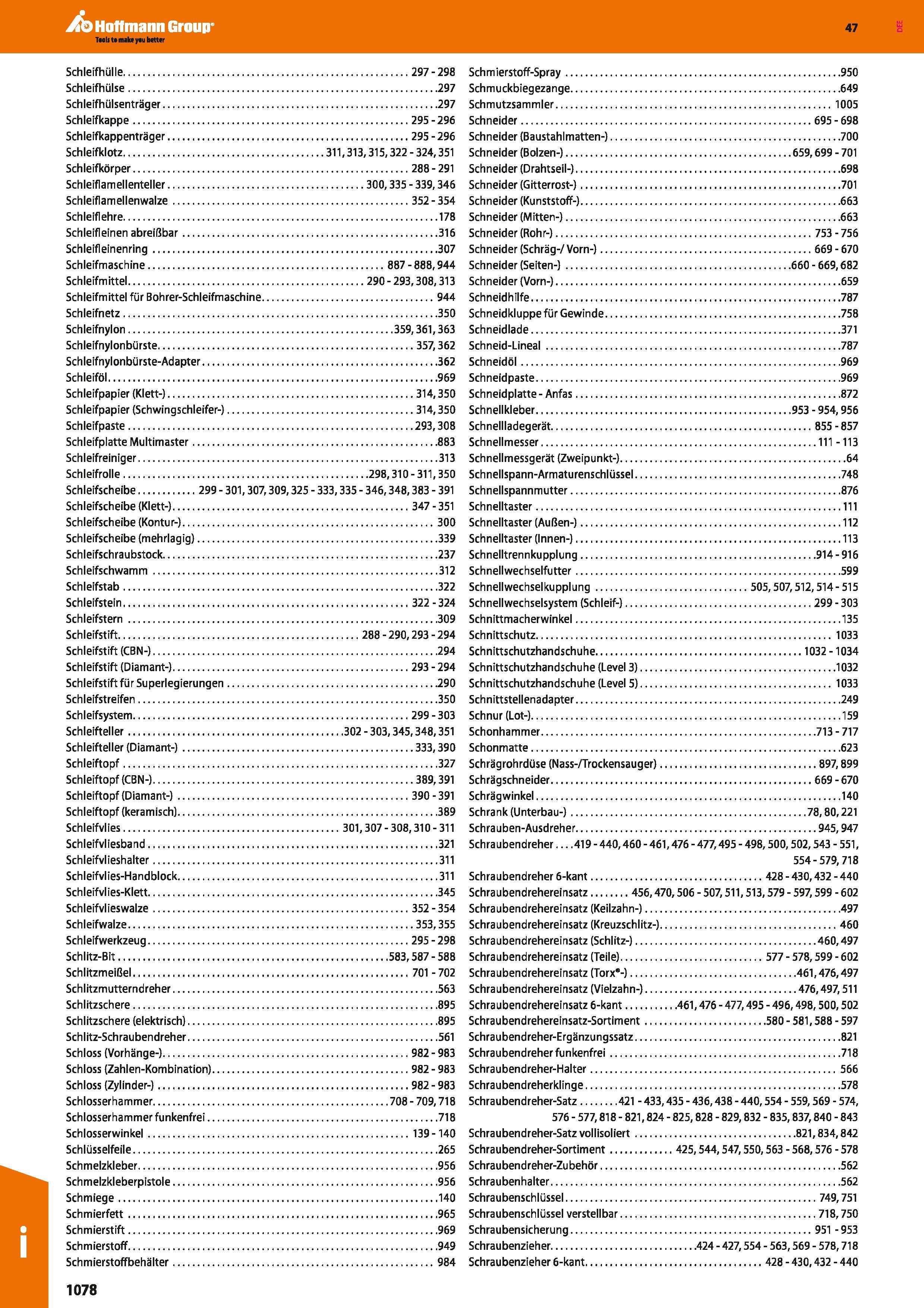1078 Schleifhülle Schleifhülse Schleifhülsenträger Schleifkappe Schleifkappenträger 295 - 296 Schleifklotz Schleifkörper Schleiflamellenteller Schleif Каталог HOFFMANN GROUP 2016 Ручной слесарно-монтажный и контрольно-измерительный инструмент и приборы для предприятий машиностроения и мастерских сервисного обслуживания 47 версия издания Стр. 1078 DEU