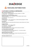 1816 DIAfEDGE YOUR GLOBAL CRAFTSMAN STUDIO Amitsubishi materials corporation MMC Hardmetal (Thailand) Co ,Ltd CTI Tower 24th Floor, 191/32 Ratchadapis Каталог MITSUBISHI 2020 Режущий инструмент для станков по металлу Фрезы концевые монолитные из твердого сплава и сборные со сменными режущими пластинами Резцы Сверла Стр. 