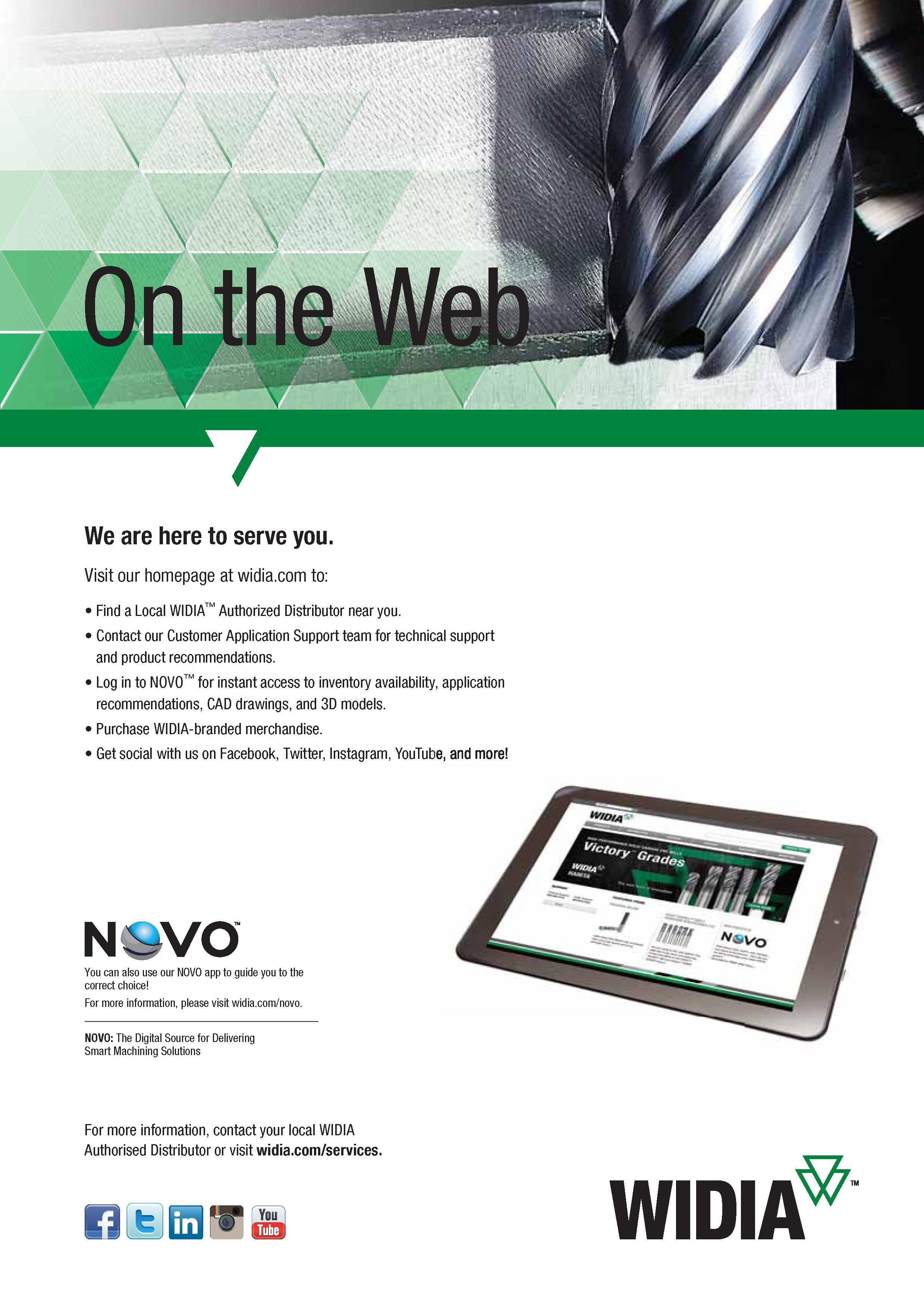 921 We are here to serve you Visit our homepage at to Find a Local Widia Authorized Distributor near you Contact our Customer Application Support team Каталог WIDIA 2017 Металлорежущий инструмент Стационарный и вращающийся для металлообрабатывающих станков и оборудования Стр. M17 ENG