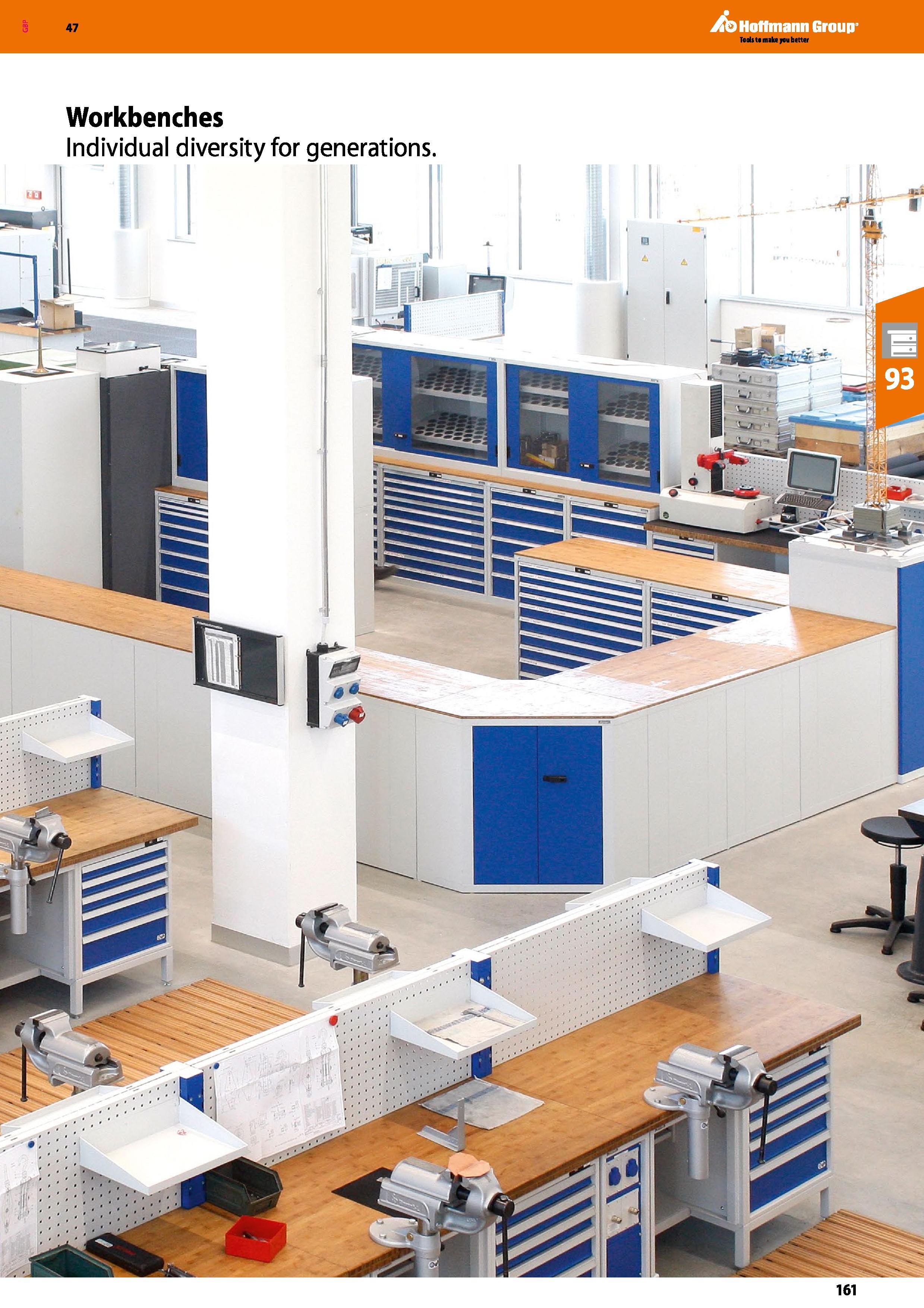 161 Hoffmann Group 47 Workbenches Individual diversity for generations Каталог HOFFMANN GROUP 2016 Производственная мебель для работы хранения и транспортировки в условиях промышленных предприятий и сервисных мастерских Вер. 47 ENG Стр. 161