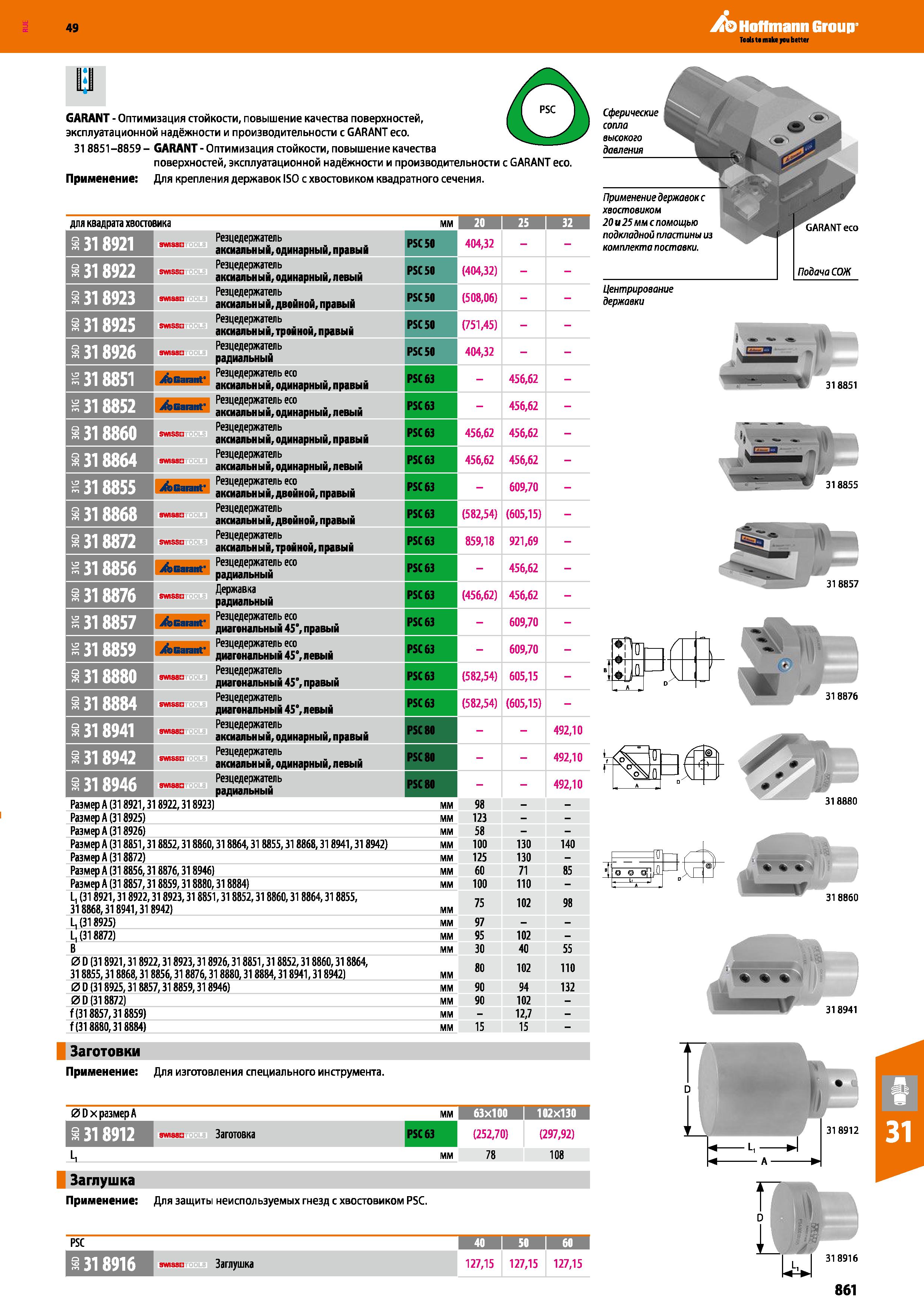 861 Hoffmann Group GARANT - Оптимизация стойкости, повышение качества поверхностей, эксплуатационной надёжности и производительности с GA Каталог HOFFMANN GROUP 2018 Профессиональный режущий и вспомогательный инструмент для промышленного оборудования Сверла Фрезы Метчики Державки Стр. 861